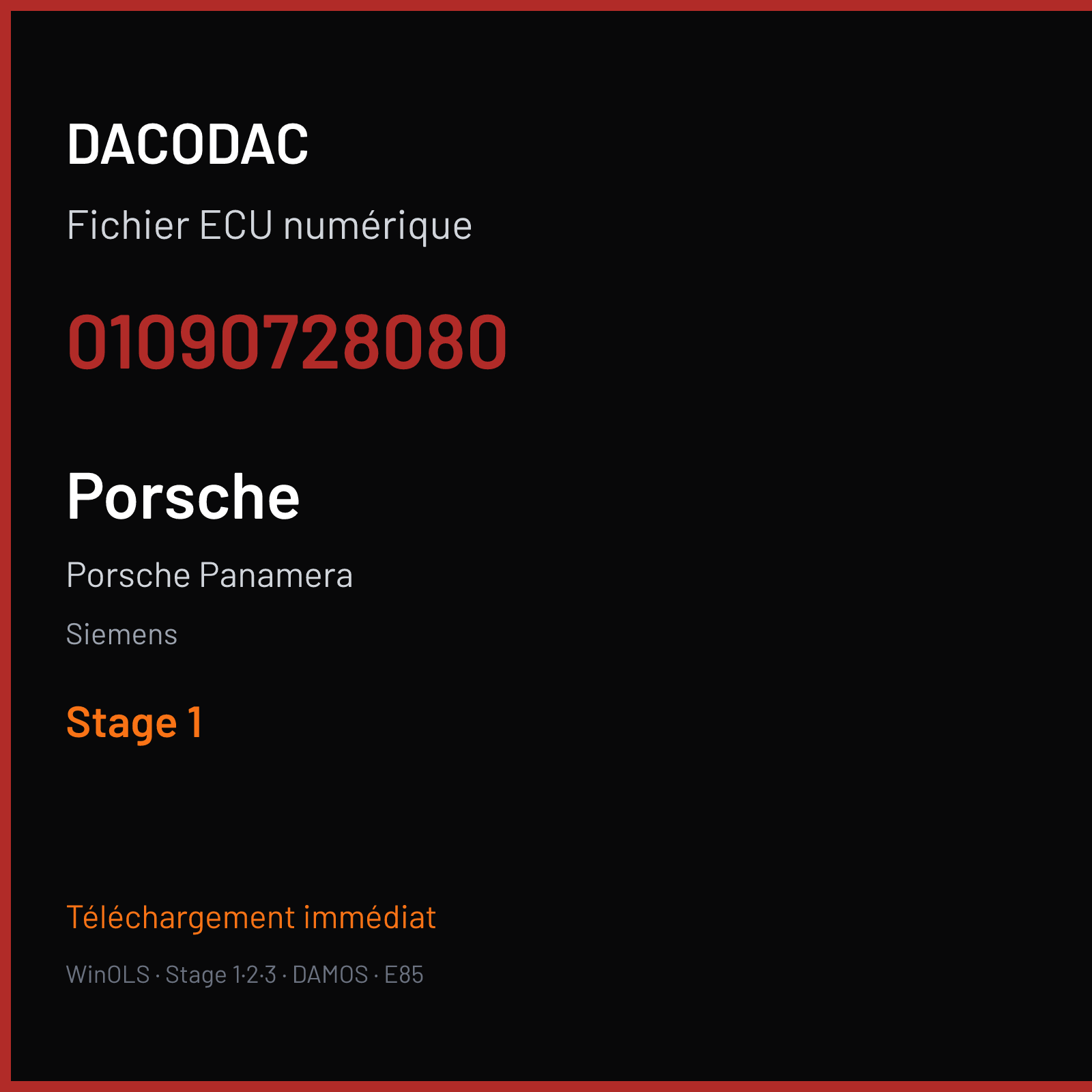 Porsche Panamera (2010) — Siemens — 01090728080 — Stage 1