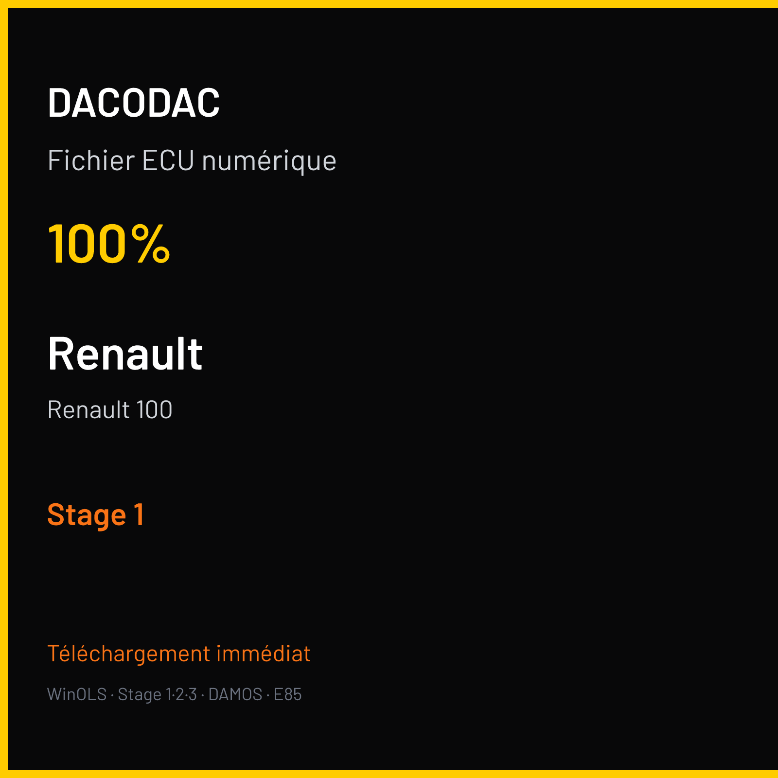 Renault 100 (2012) — 100% — Stage 1