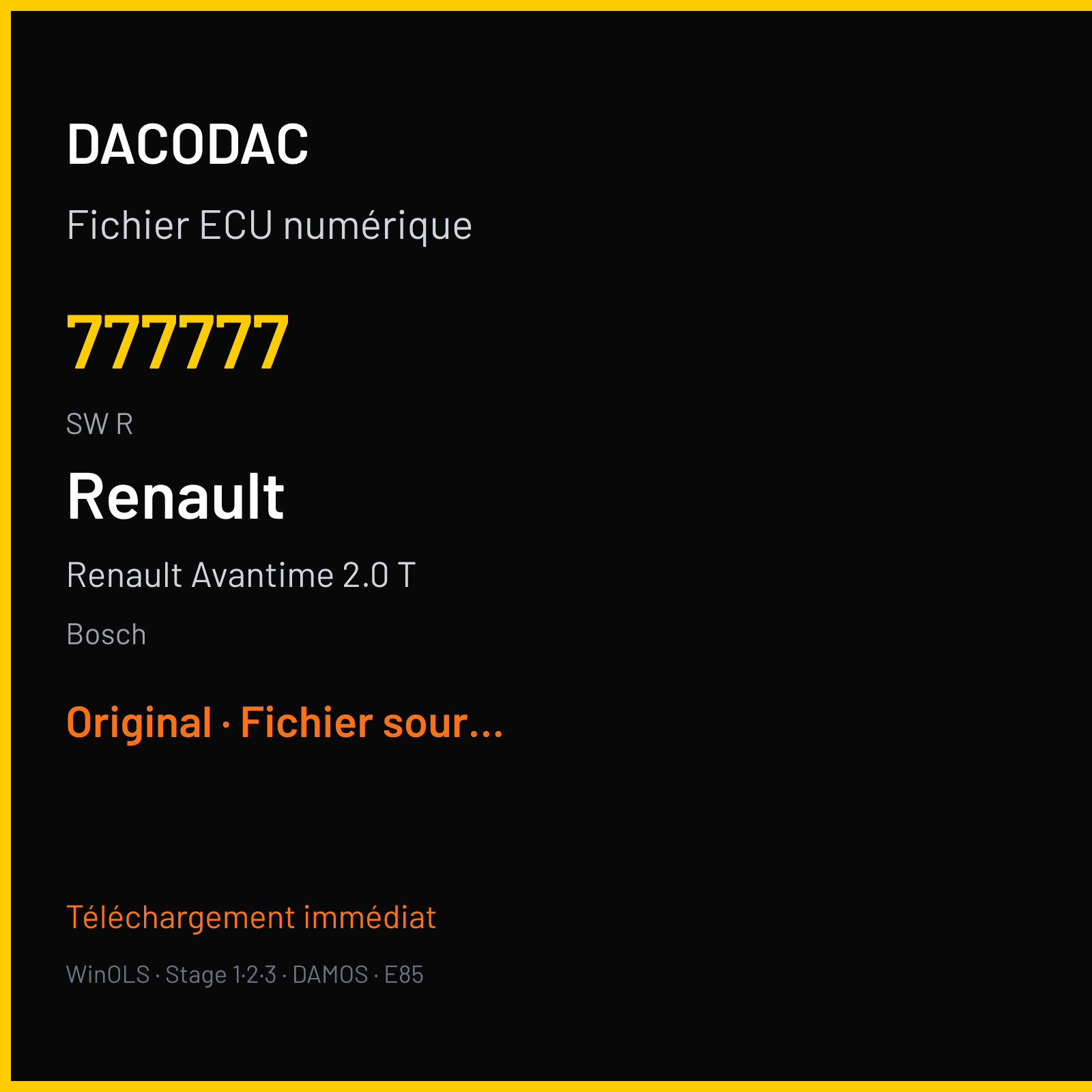 Renault Avantime 2.0 T (2004) — Bosch — 777777 · R — Original
