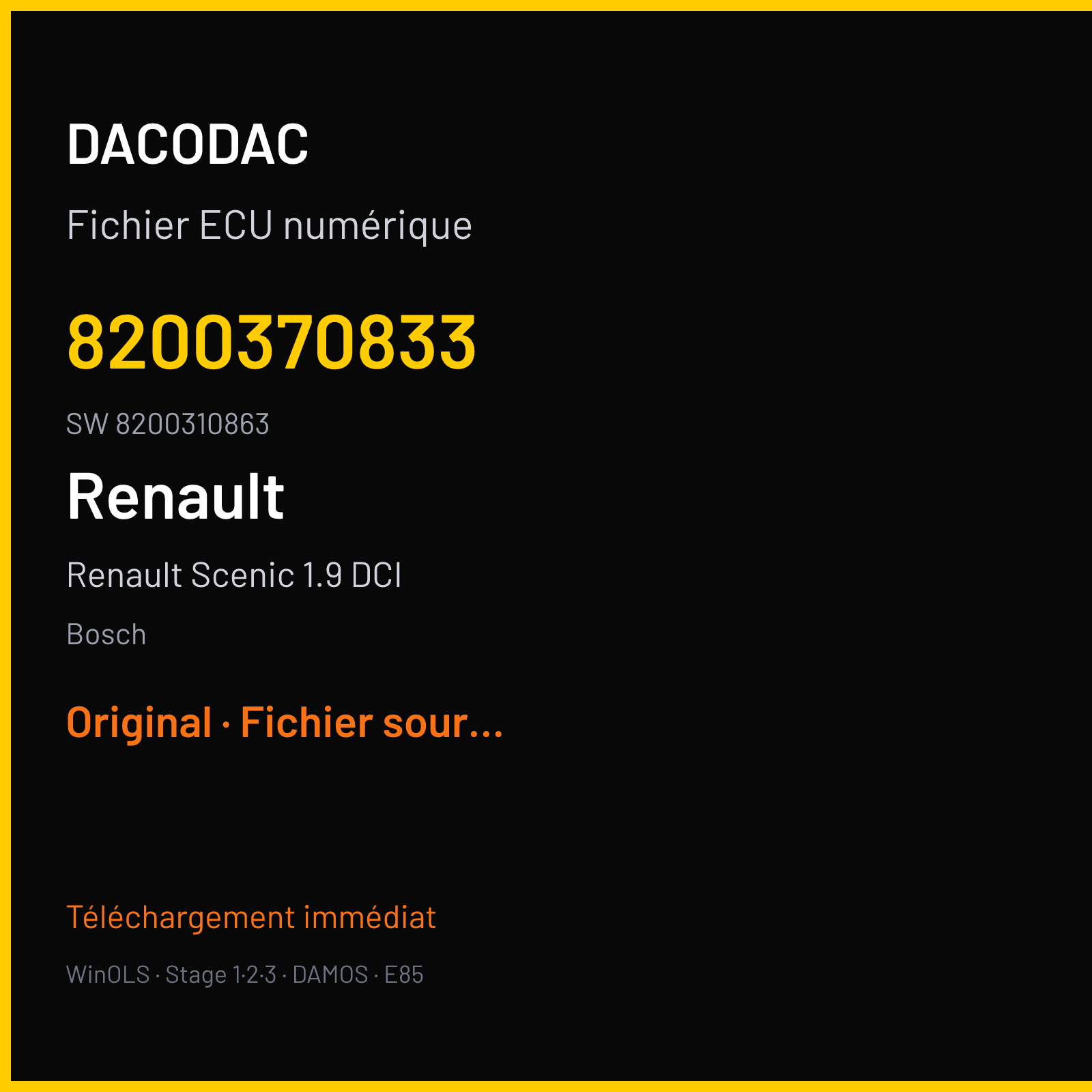 Renault Scenic 1.9 DCI (2004) — Bosch — 8200370833 · 8200310863 — Original