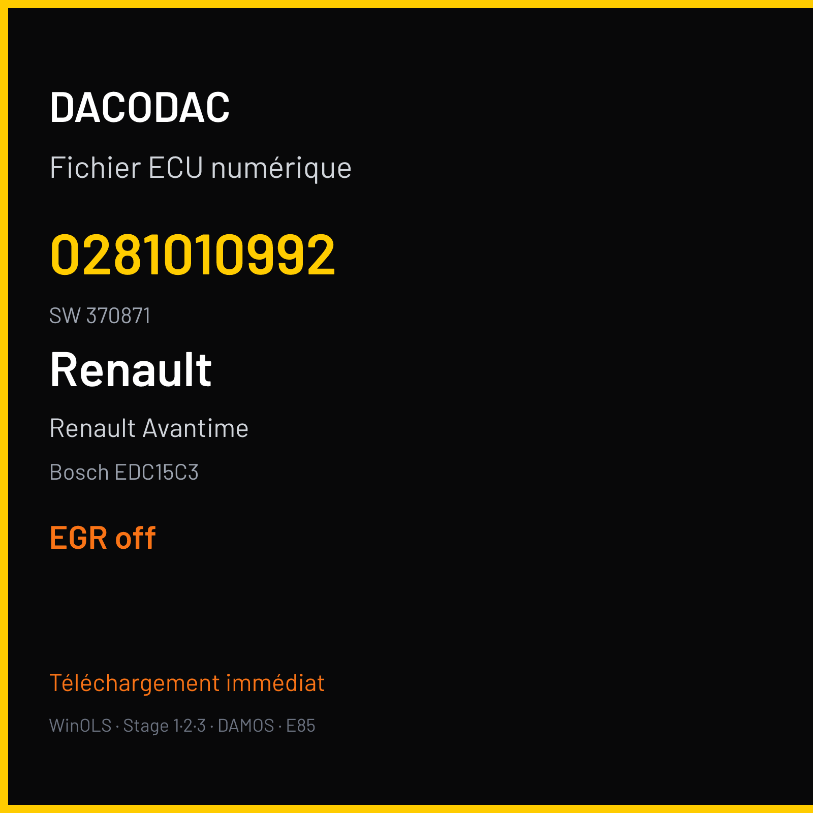 Renault Avantime (2002) — Bosch EDC15C3 — 0281010992 · 370871 — EGR off