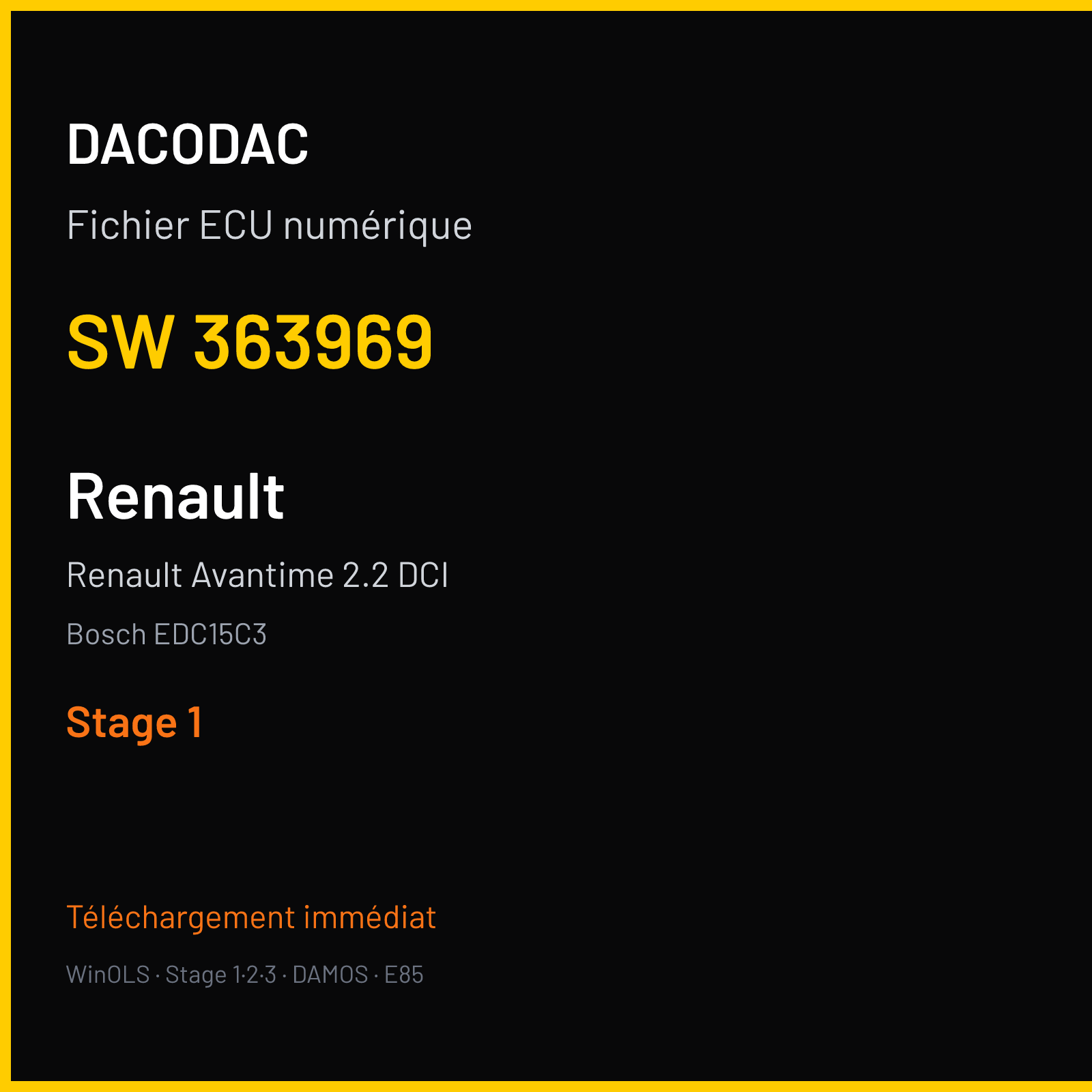 Renault Avantime 2.2 DCI (2003) — Bosch EDC15C3 — 363969 — Stage 1