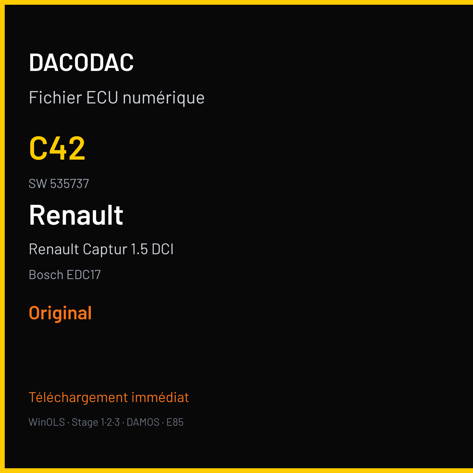 Renault Captur 1.5 DCI (2013) — Bosch EDC17 — C42 · 535737 — Original