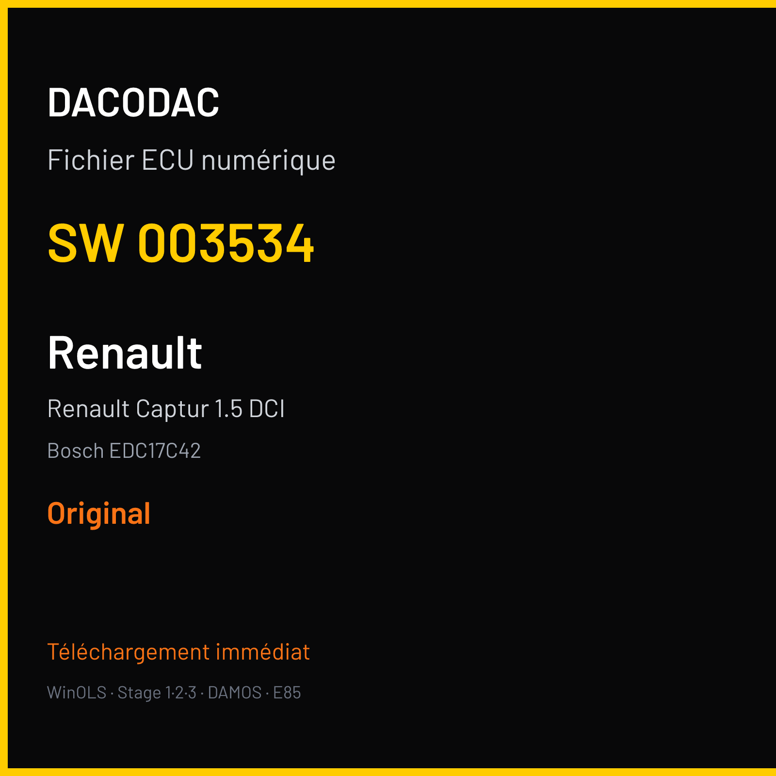 Renault Captur 1.5 DCI (2016) — Bosch EDC17C42 — 003534 — Original