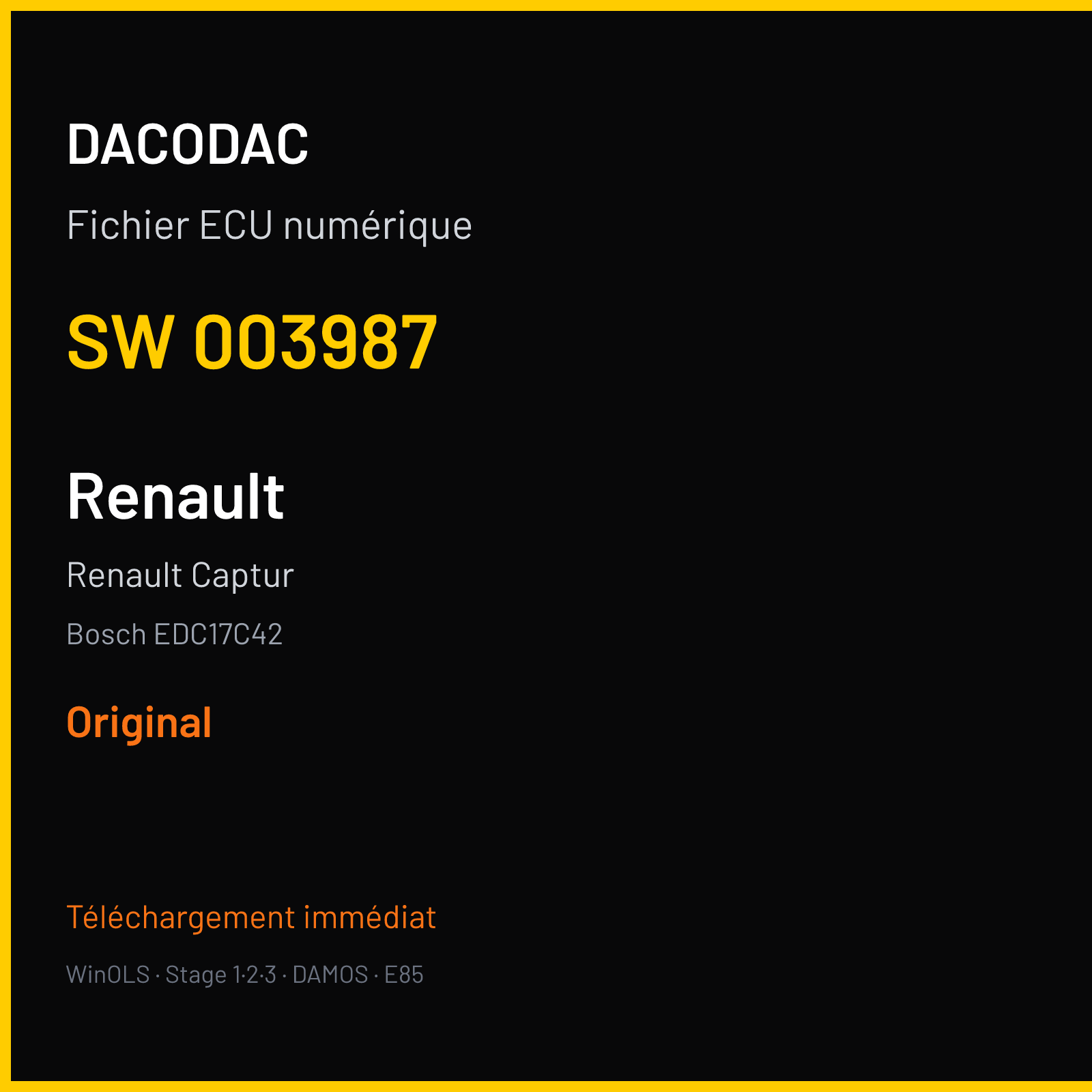 Renault Captur (2017) — Bosch EDC17C42 — 003987 — Original