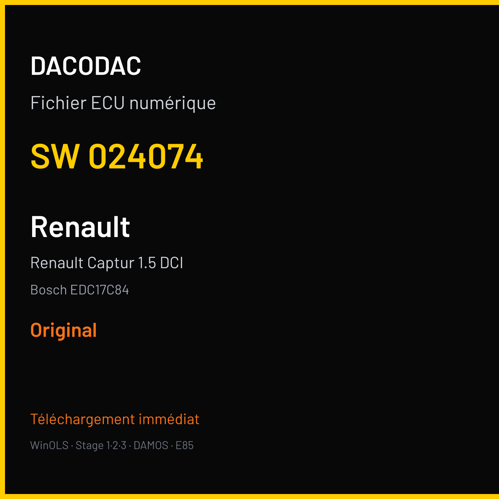 Renault Captur 1.5 DCI (2018) — Bosch EDC17C84 — 024074 — Original