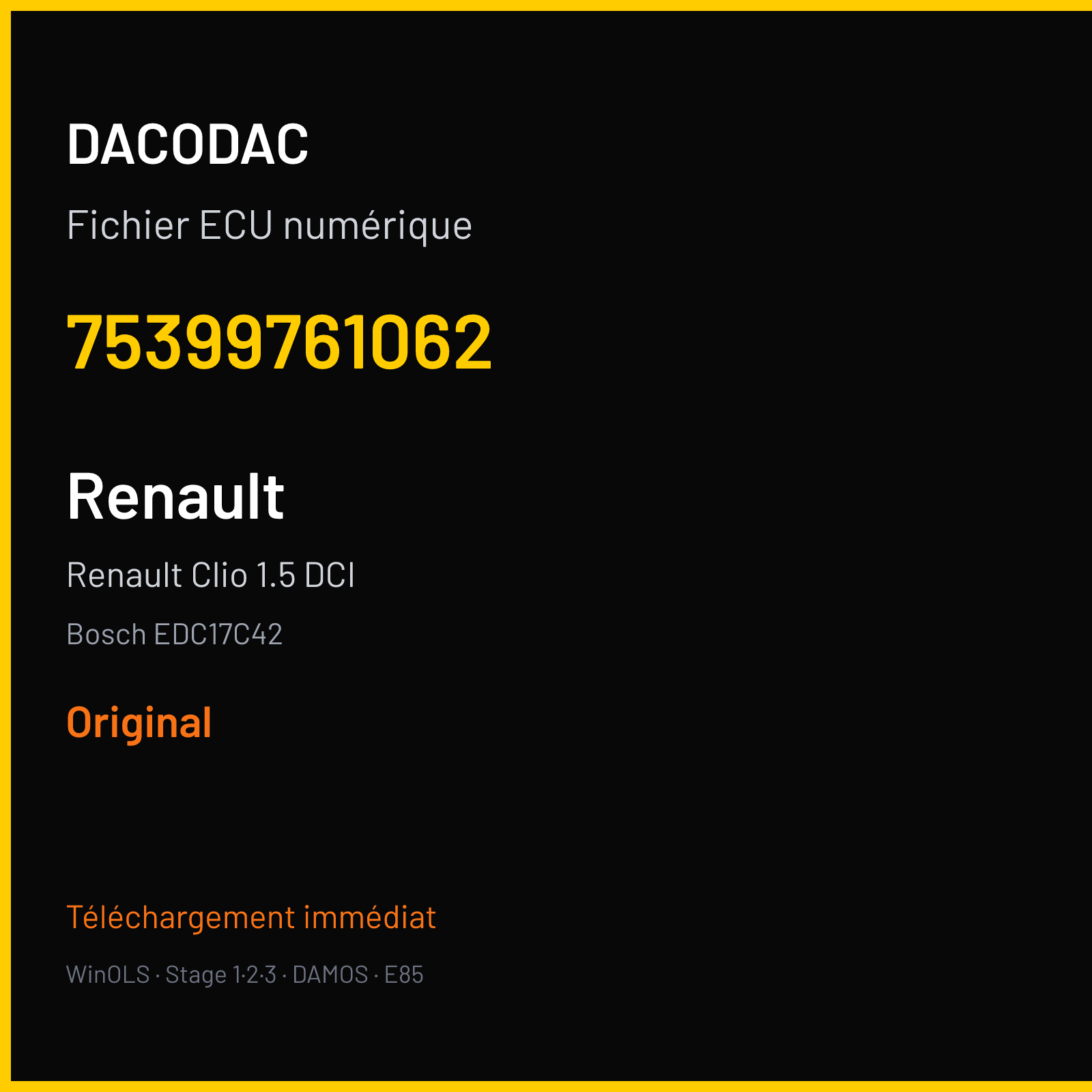 Renault Clio 1.5 DCI (2014) — Bosch EDC17C42 — 75399761062 — Original
