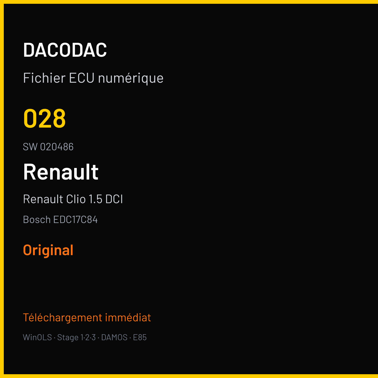 Renault Clio 1.5 DCI (2012) — Bosch EDC17C84 — 028 · 020486 — Original