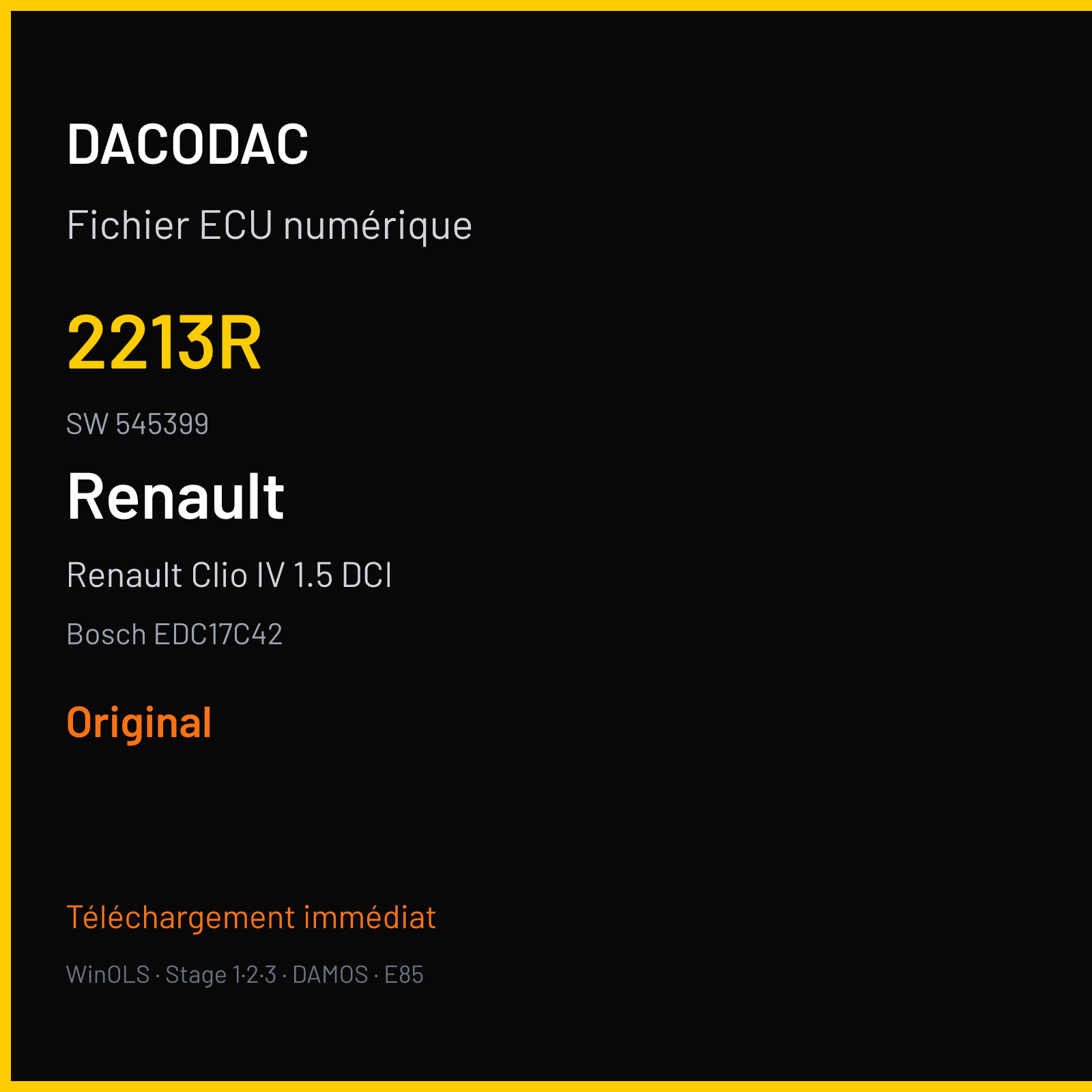Renault Clio IV 1.5 DCI (2014) — Bosch EDC17C42 — 2213R · 545399 — Original
