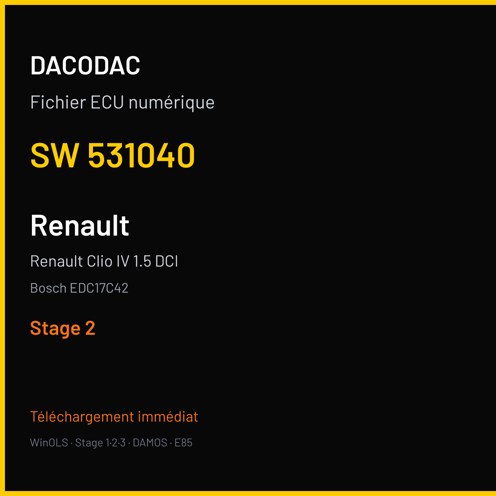 Renault Clio IV 1.5 DCI (2014) — Bosch EDC17C42 — 531040 — Stage 2