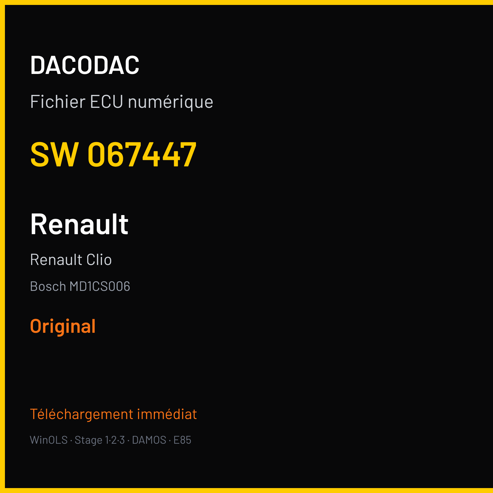 Renault Clio (2020) — Bosch MD1CS006 — 067447 — Original