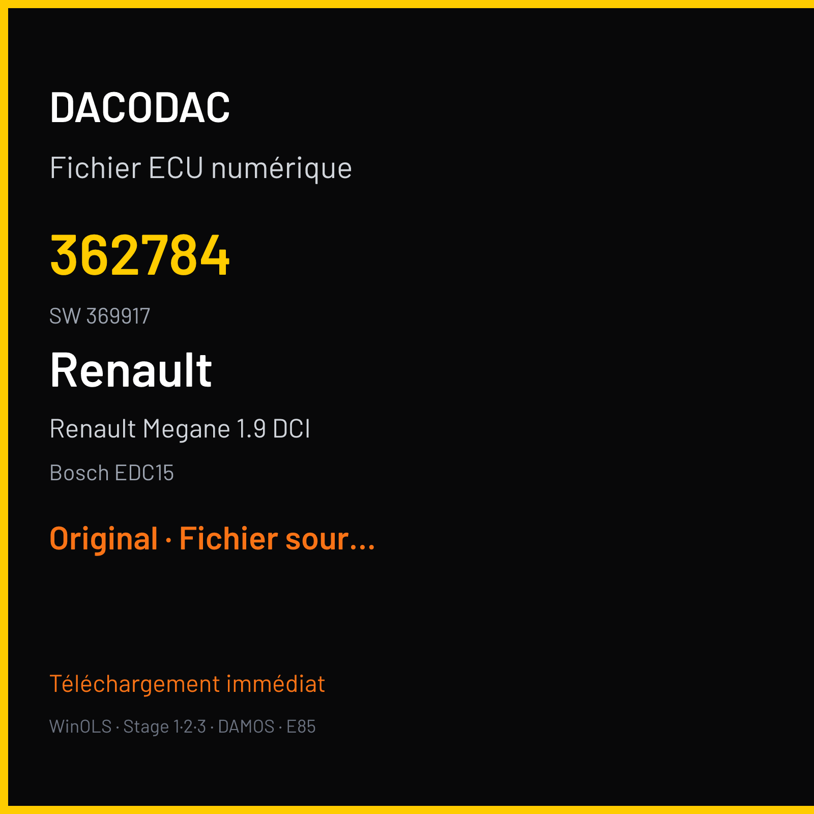 Renault Megane 1.9 DCI (2002) — Bosch EDC15 — 362784 · 369917 — Original