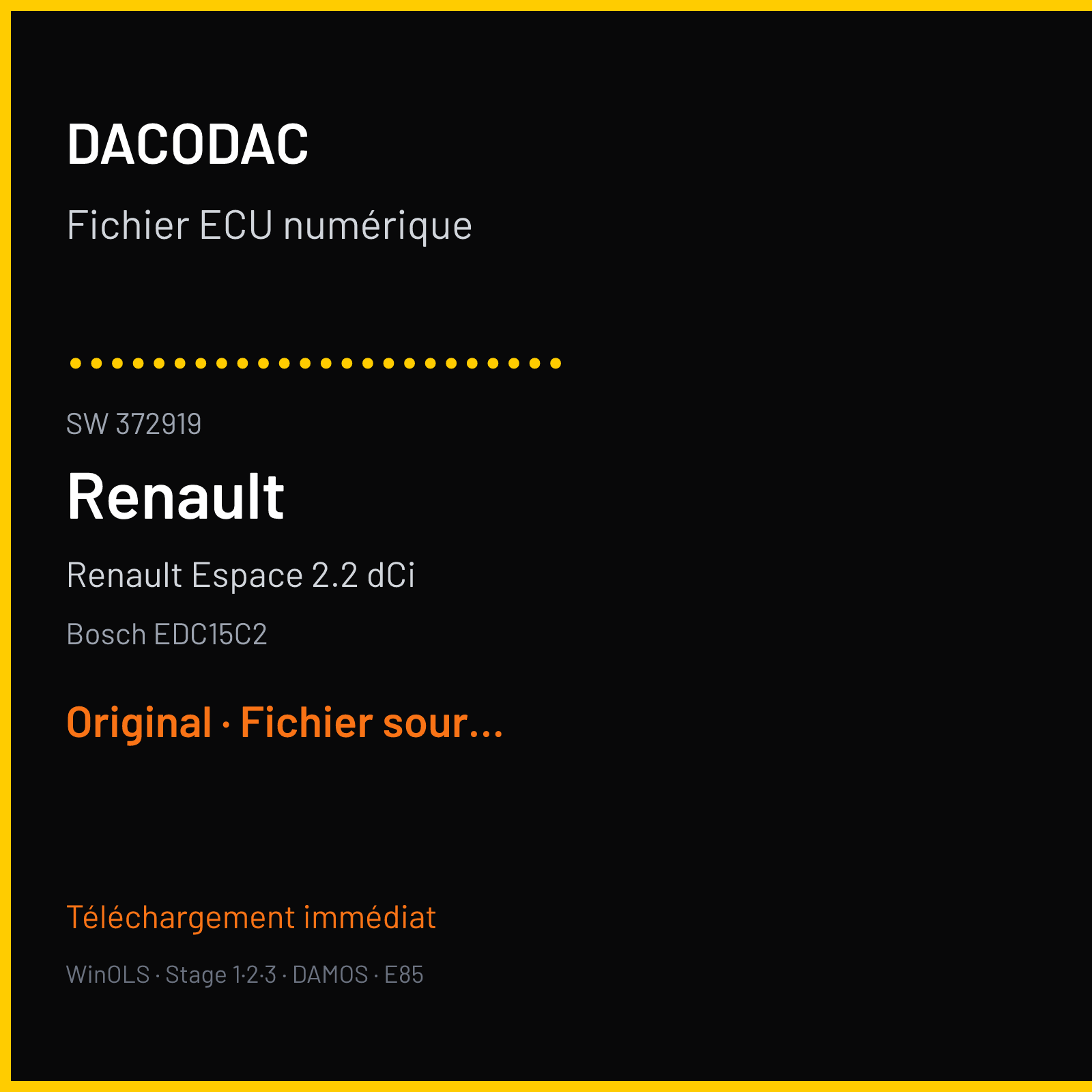 Renault Espace 2.2 dCi (2005) — Bosch EDC15C2 — ........................ · 372919 — Original