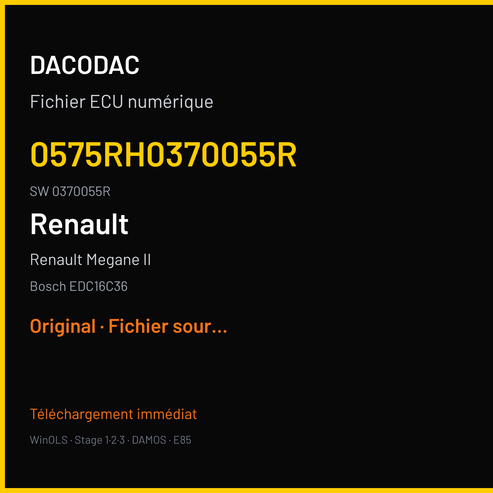 Renault Megane II — Bosch EDC16C36 — 0575RH0370055R · 0370055R · 394587 — Original