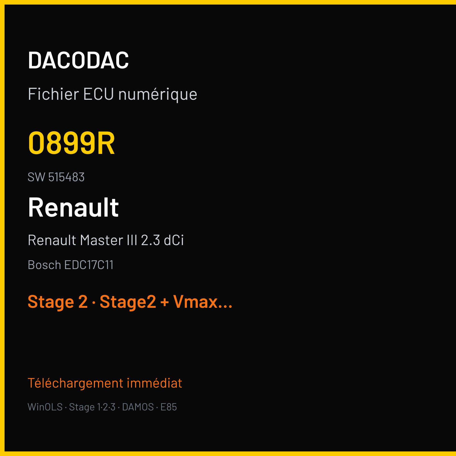 Renault Master III 2.3 dCi (2011) — Bosch EDC17C11 — 0899R · 515483 — Stage 2