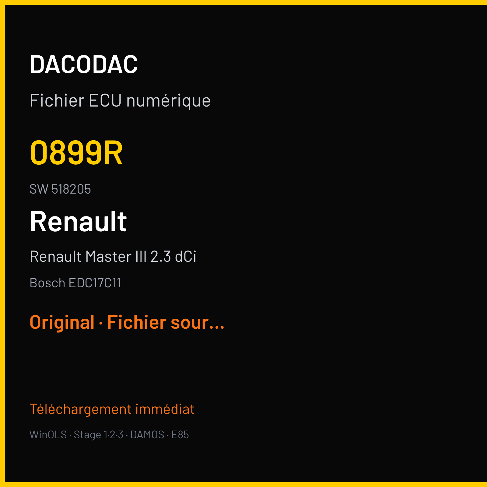 Renault Master III 2.3 dCi (2013) — Bosch EDC17C11 — 0899R · 518205 — Original