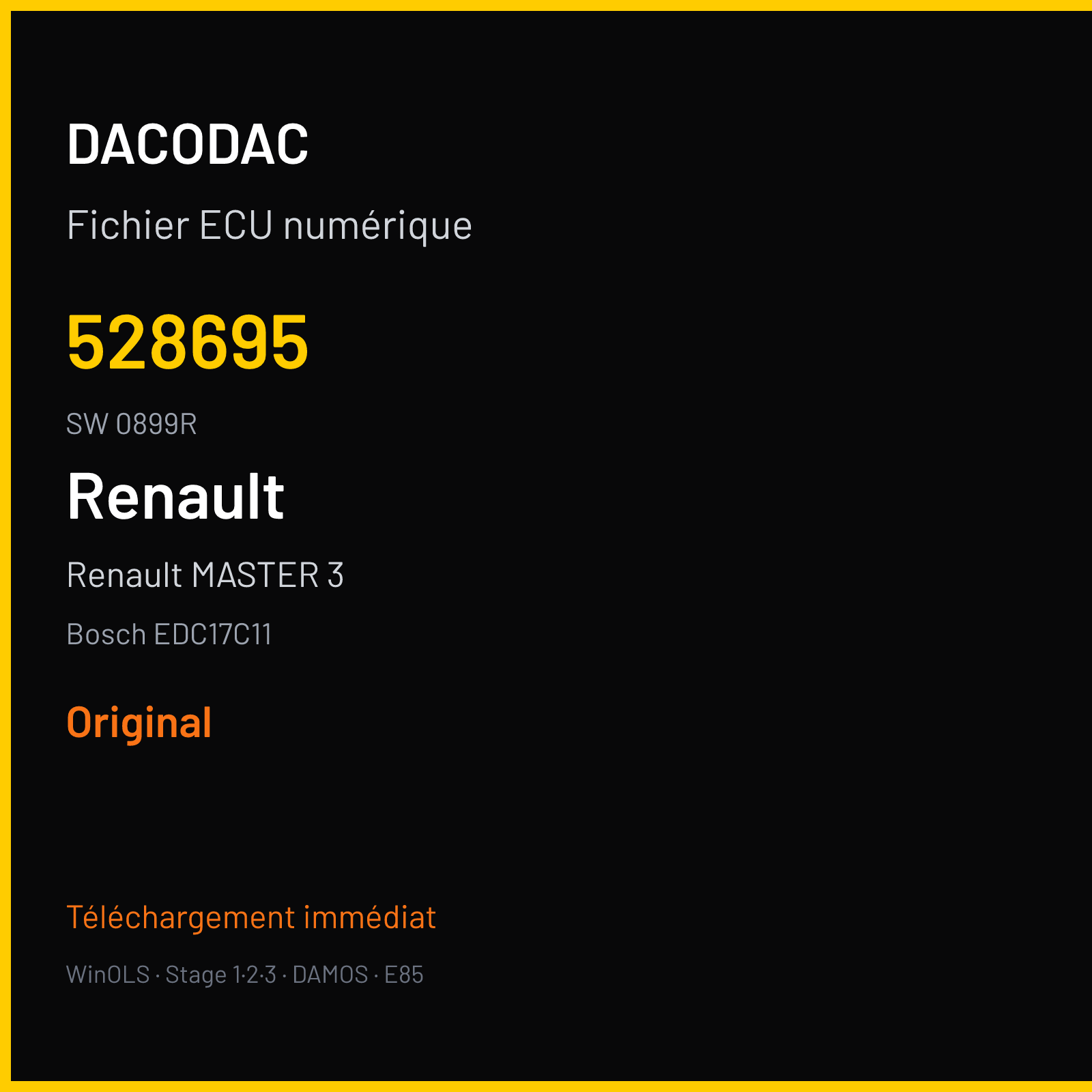 Renault MASTER 3 99 ch — Bosch EDC17C11 — 528695 · 0899R — Original