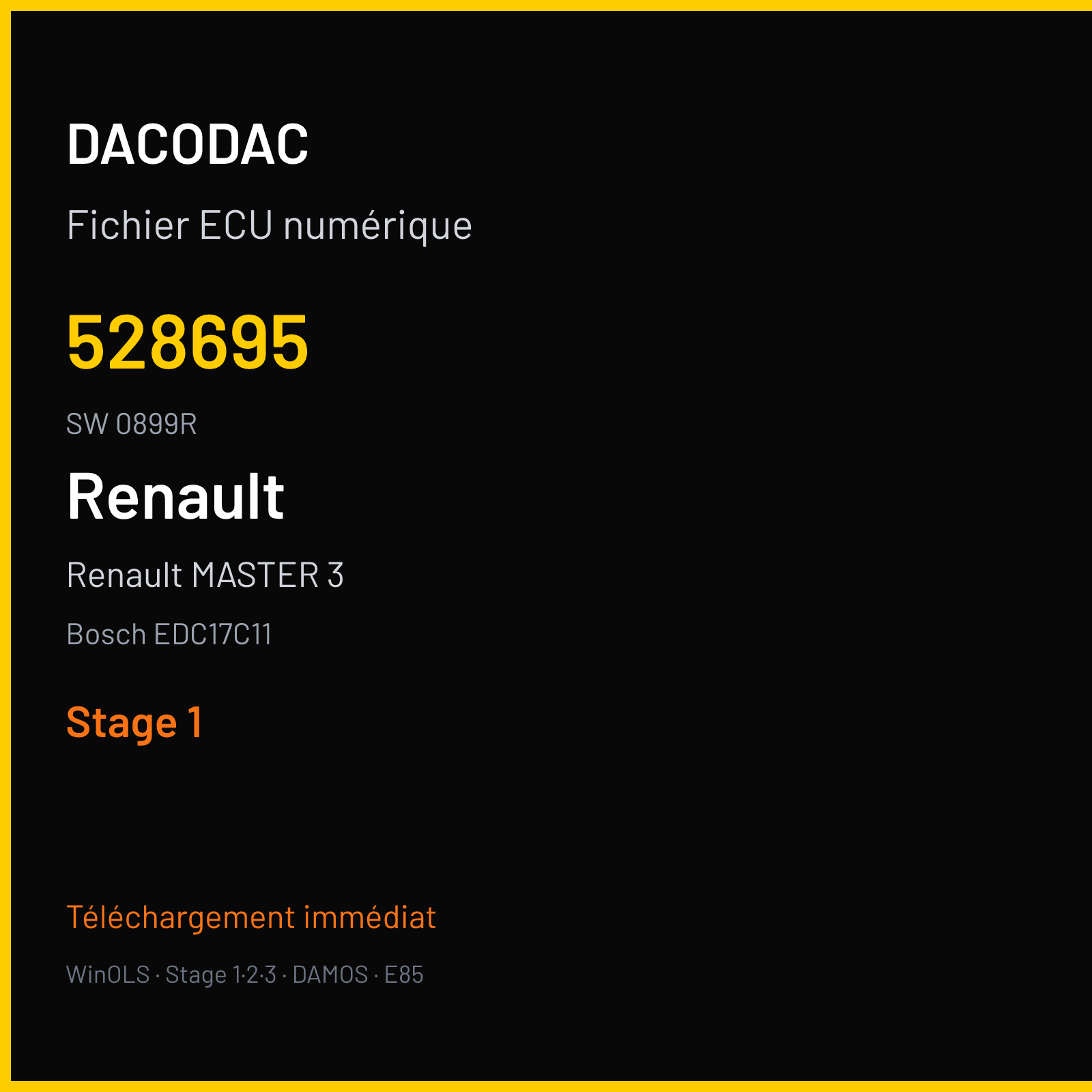 Renault MASTER 3 99 ch — Bosch EDC17C11 — 528695 · 0899R — Stage 1