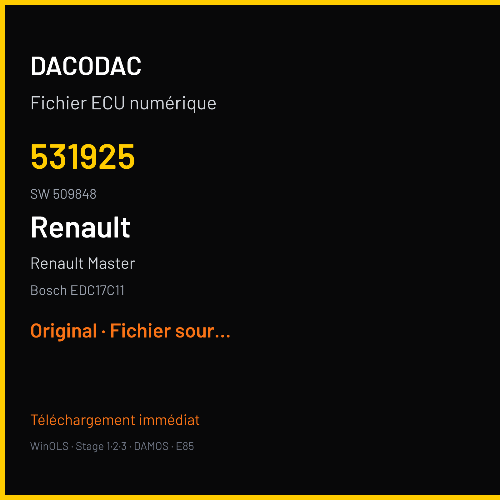Renault Master (2011) — Bosch EDC17C11 — 531925 · 509848 — Original
