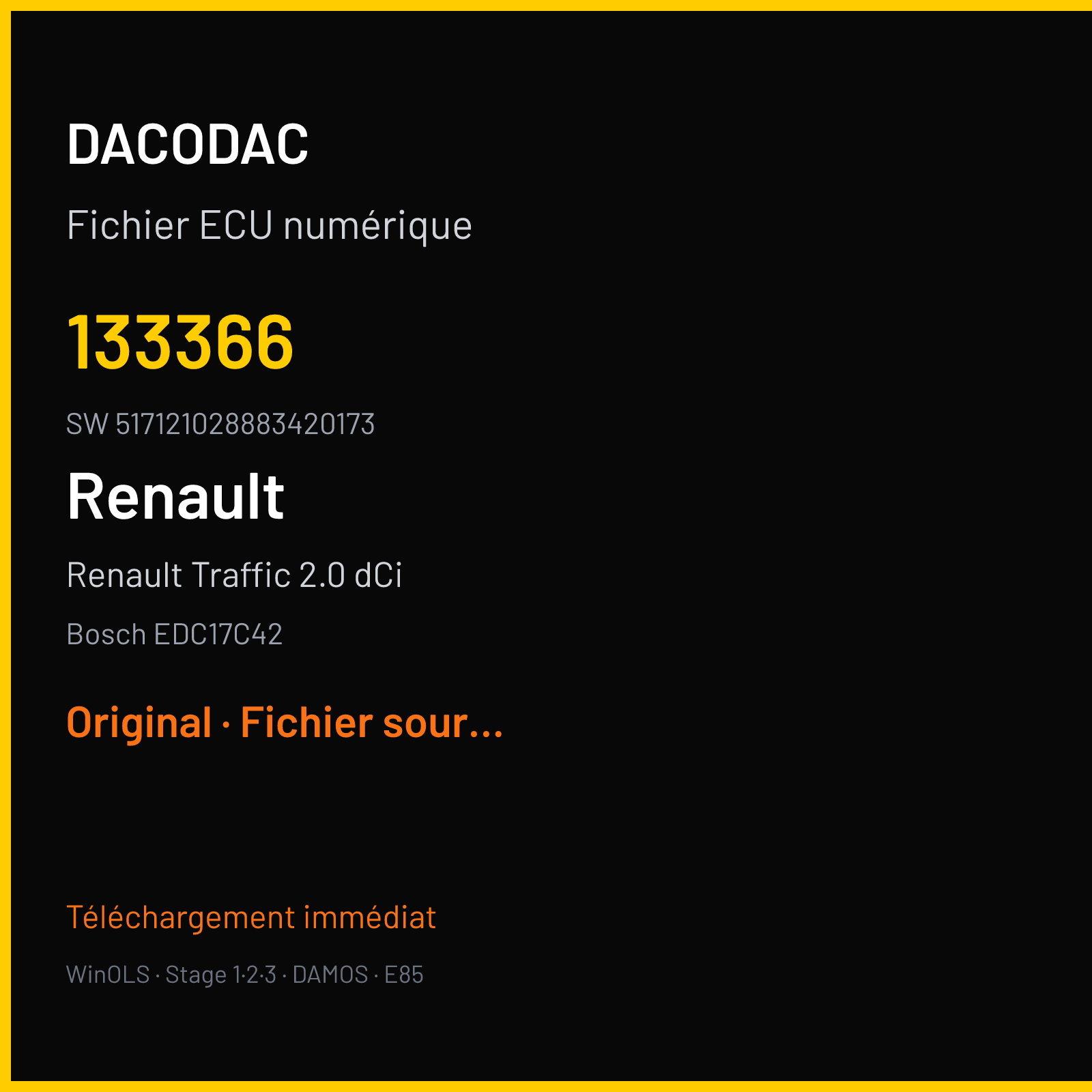 Renault Traffic 2.0 dCi (2012) — Bosch EDC17C42 — 133366 · 517121028883420173 — Original