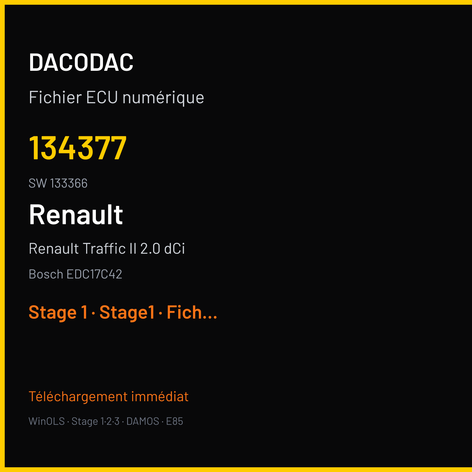 Renault Traffic II 2.0 dCi (2012) — Bosch EDC17C42 — 134377 · 133366 — Stage 1