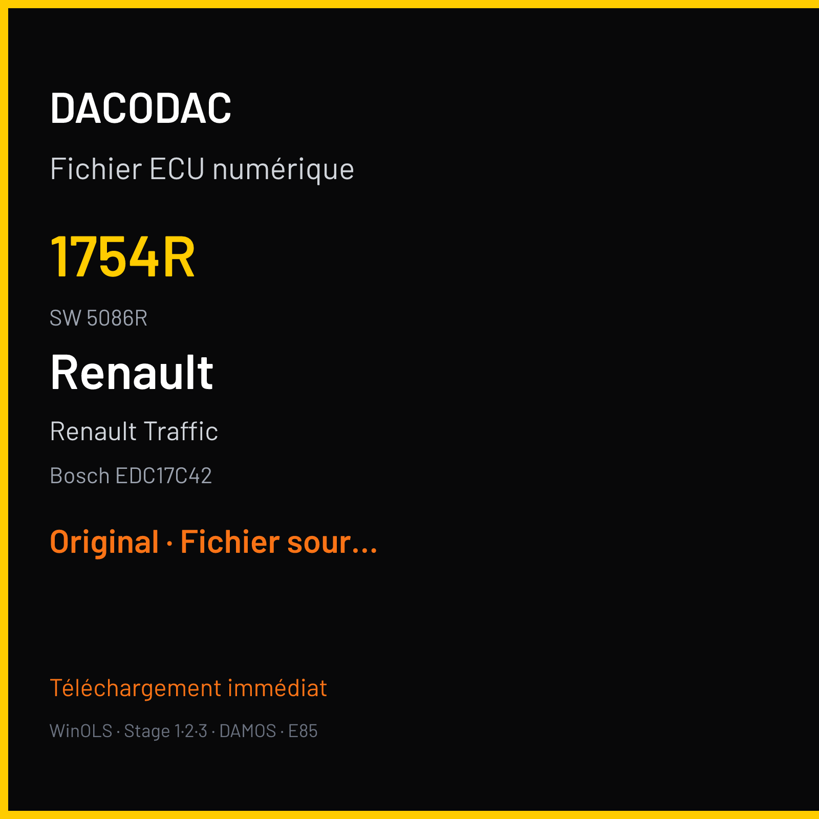 Renault Traffic — Bosch EDC17C42 — 1754R · 5086R · 541887 — Original