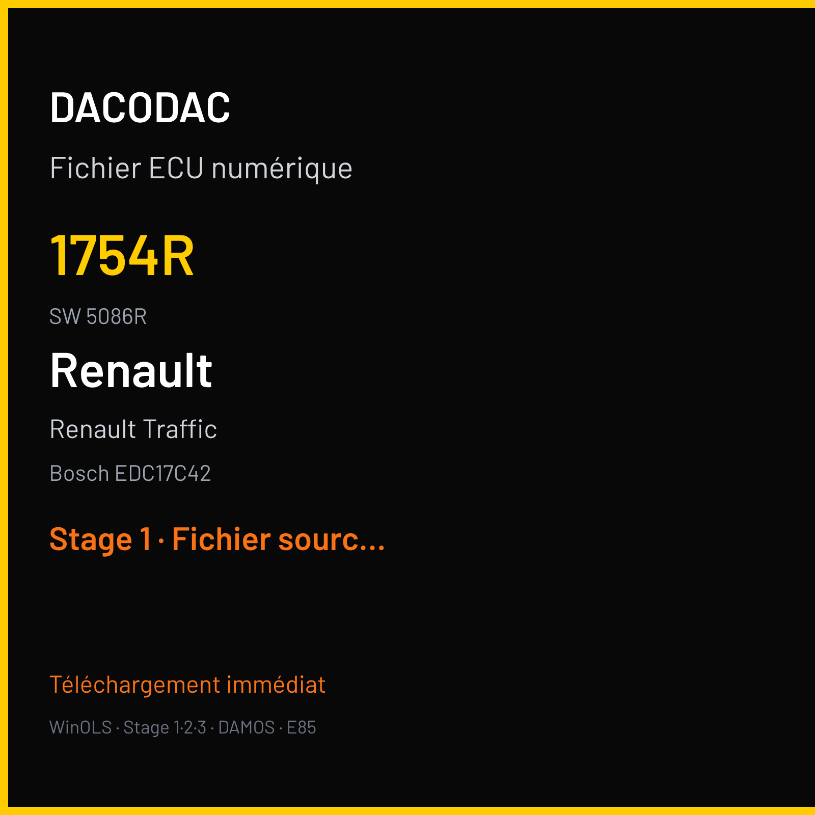 Renault Traffic — Bosch EDC17C42 — 1754R · 5086R · 541887 — Stage 1