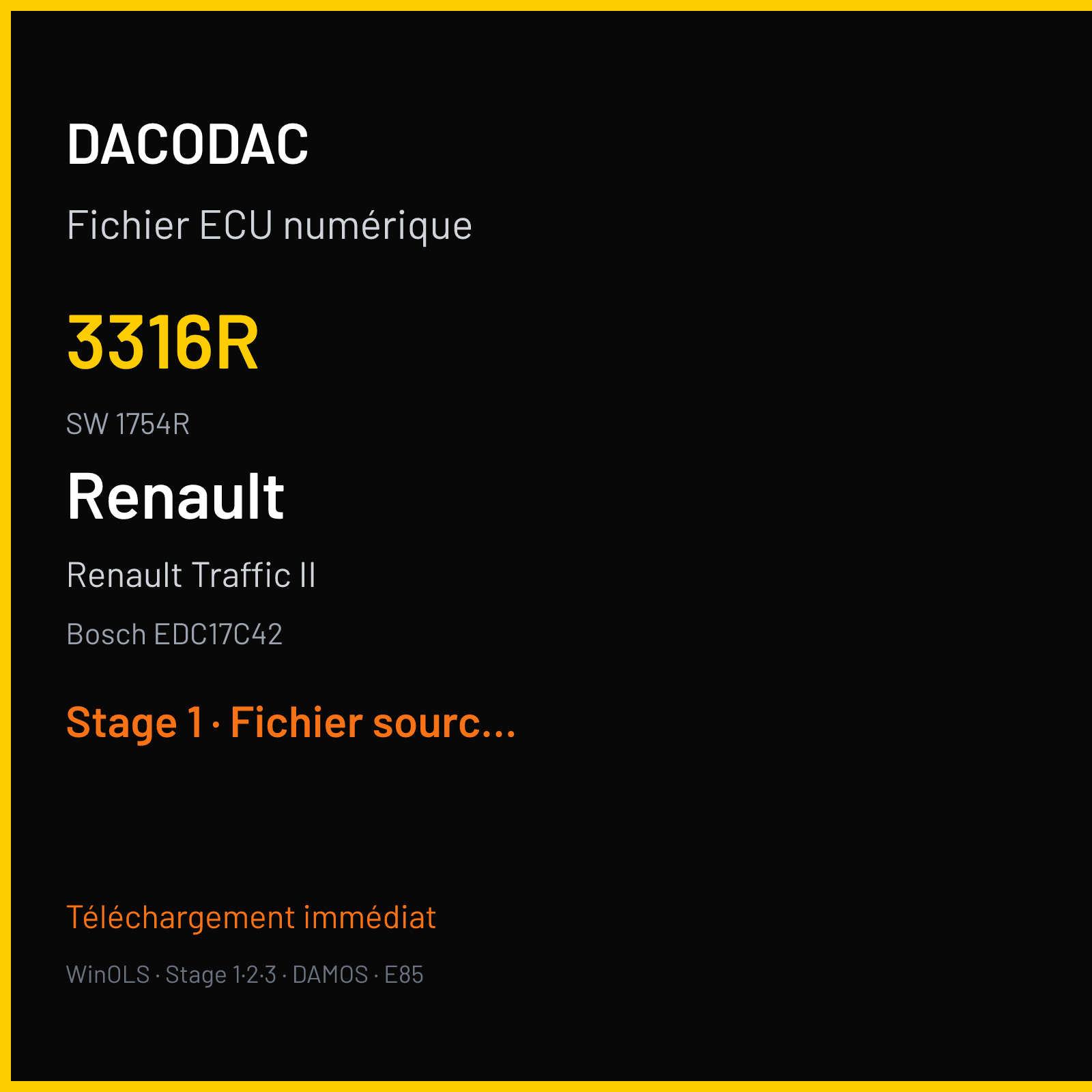 Renault Traffic II — Bosch EDC17C42 — 3316R · 1754R · 538324 — Stage 1