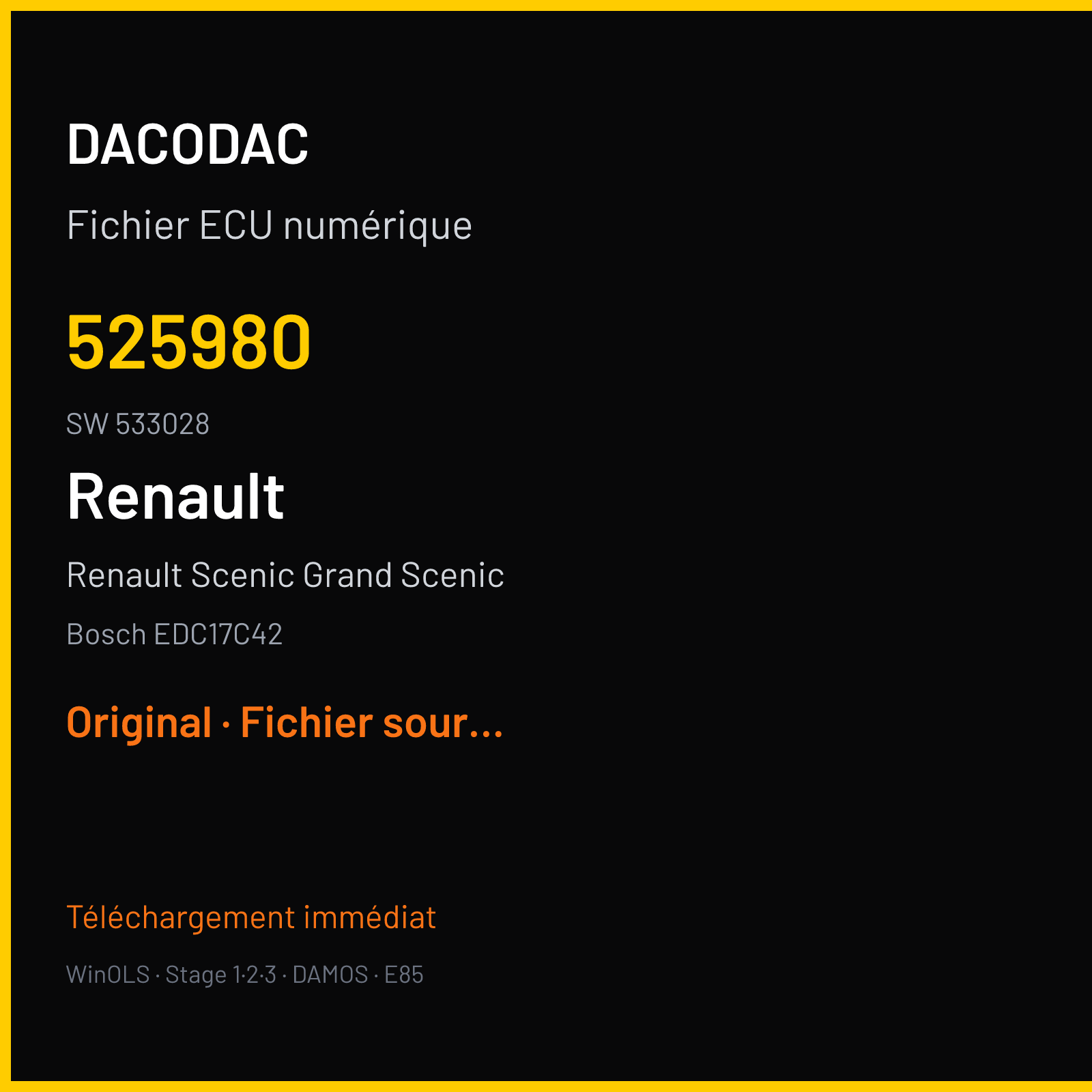 Renault Scenic Grand Scenic (2013) — Bosch EDC17C42 — 525980 · 533028 — Original