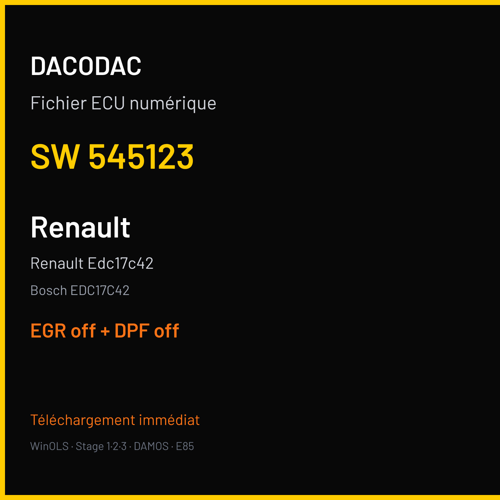 Renault Edc17c42 — Bosch EDC17C42 — 545123 — EGR off + DPF off