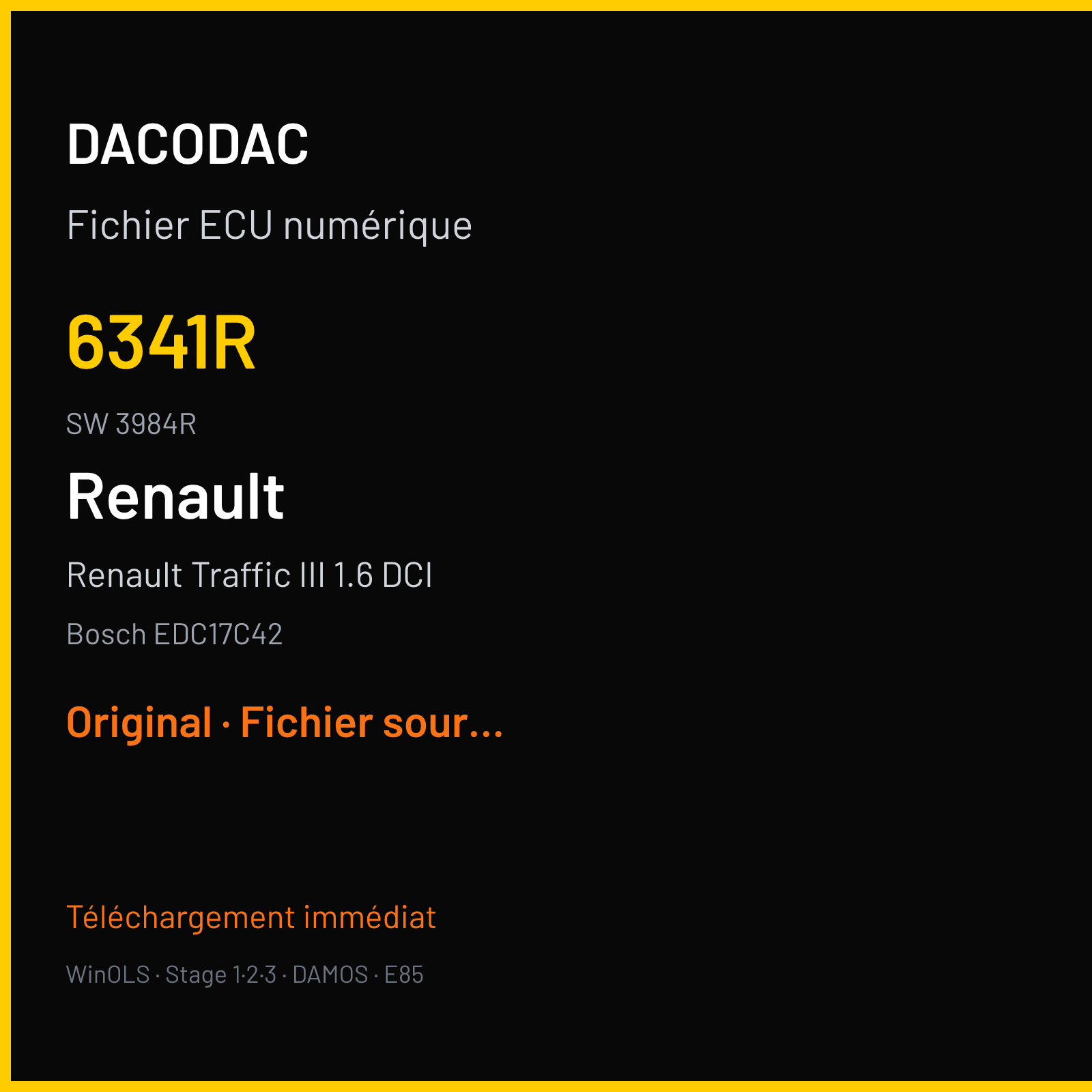 Renault Traffic III 1.6 DCI (2005) — Bosch EDC17C42 — 6341R · 3984R · 551525 — Original