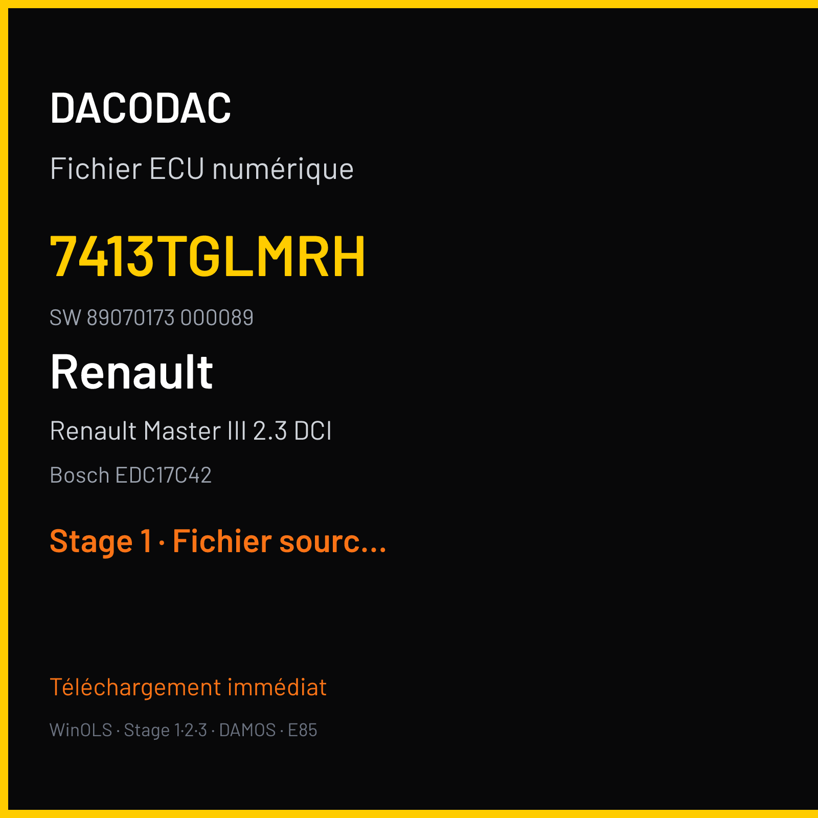 Renault Master III 2.3 DCI (2015) — Bosch EDC17C42 — 7413TGLMRH · 89070173 000089 — Stage 1