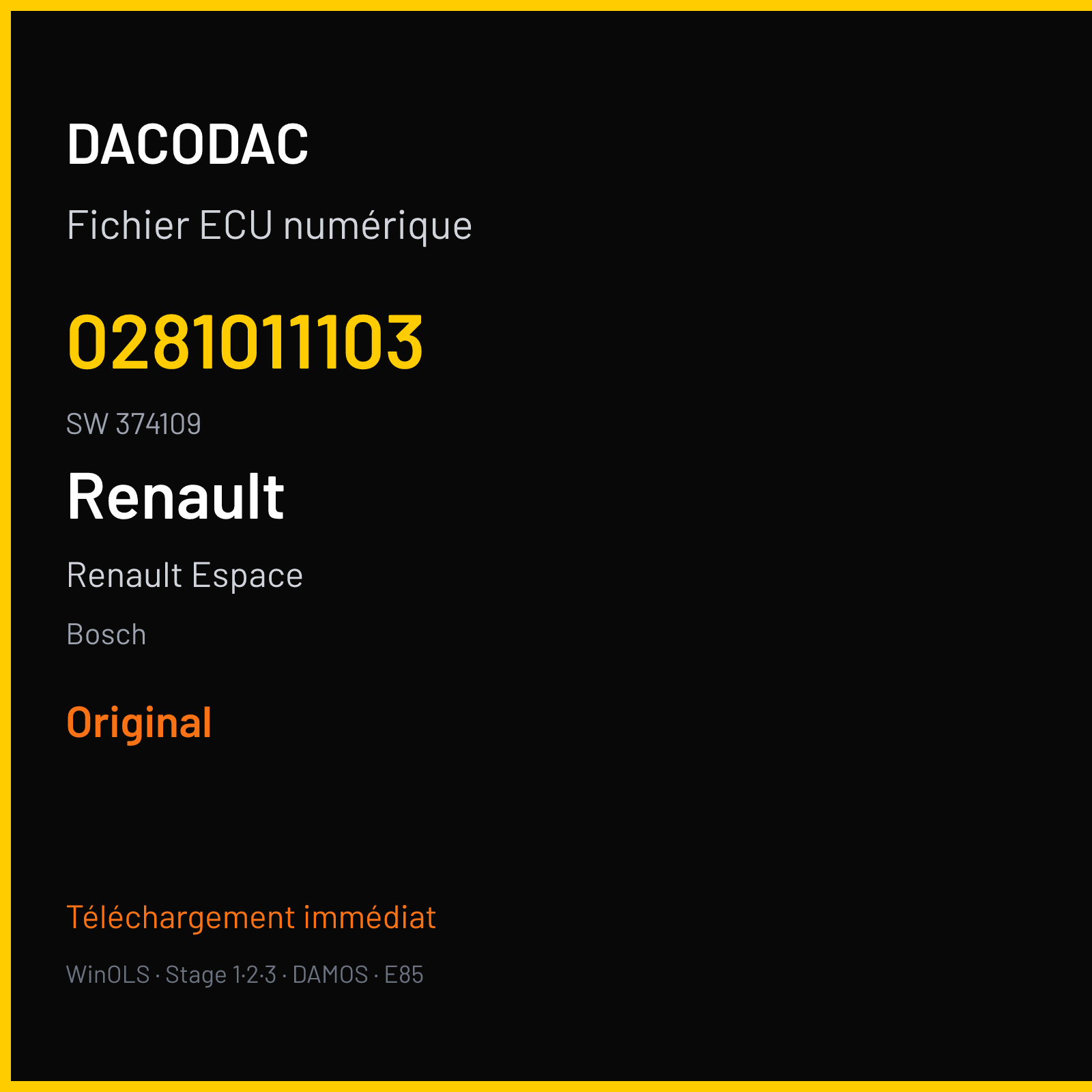 Renault Espace (2003) — Bosch — 0281011103 · 374109 — Original