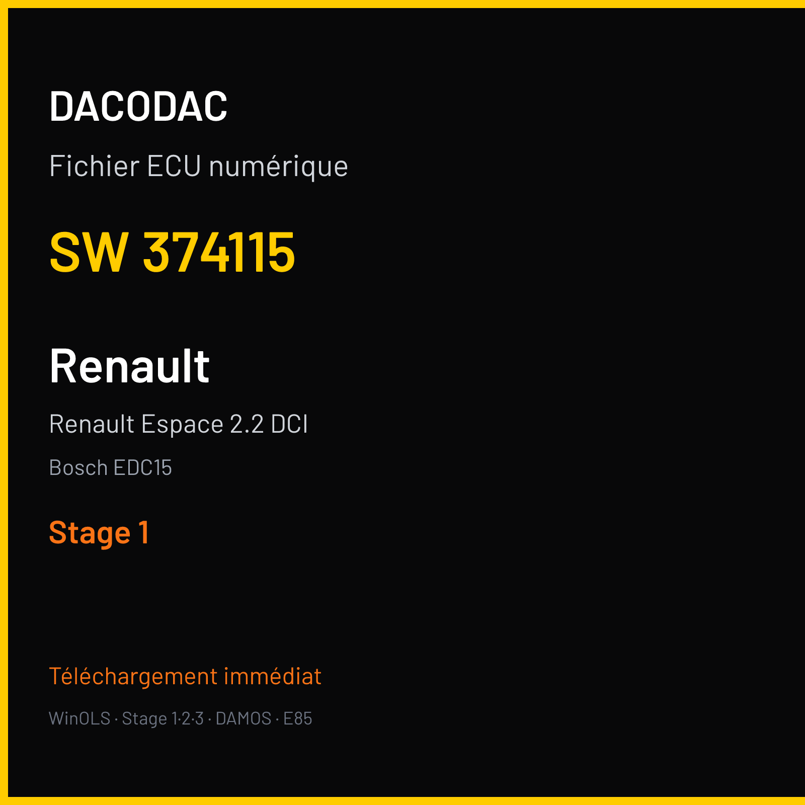 Renault Espace 2.2 DCI — Bosch EDC15 — 374115 — Stage 1