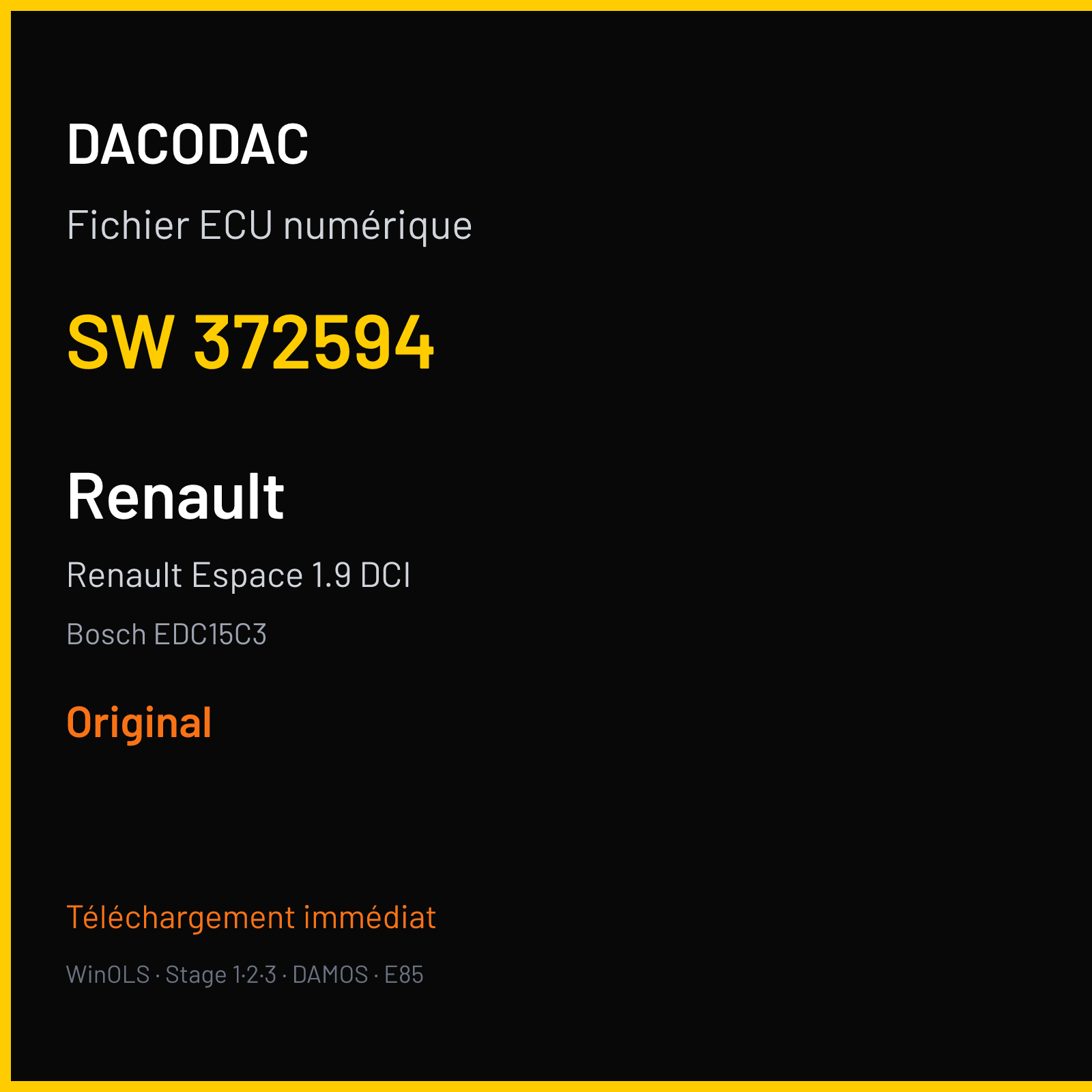 Renault Espace 1.9 DCI (2003) — Bosch EDC15C3 — 372594 — Original