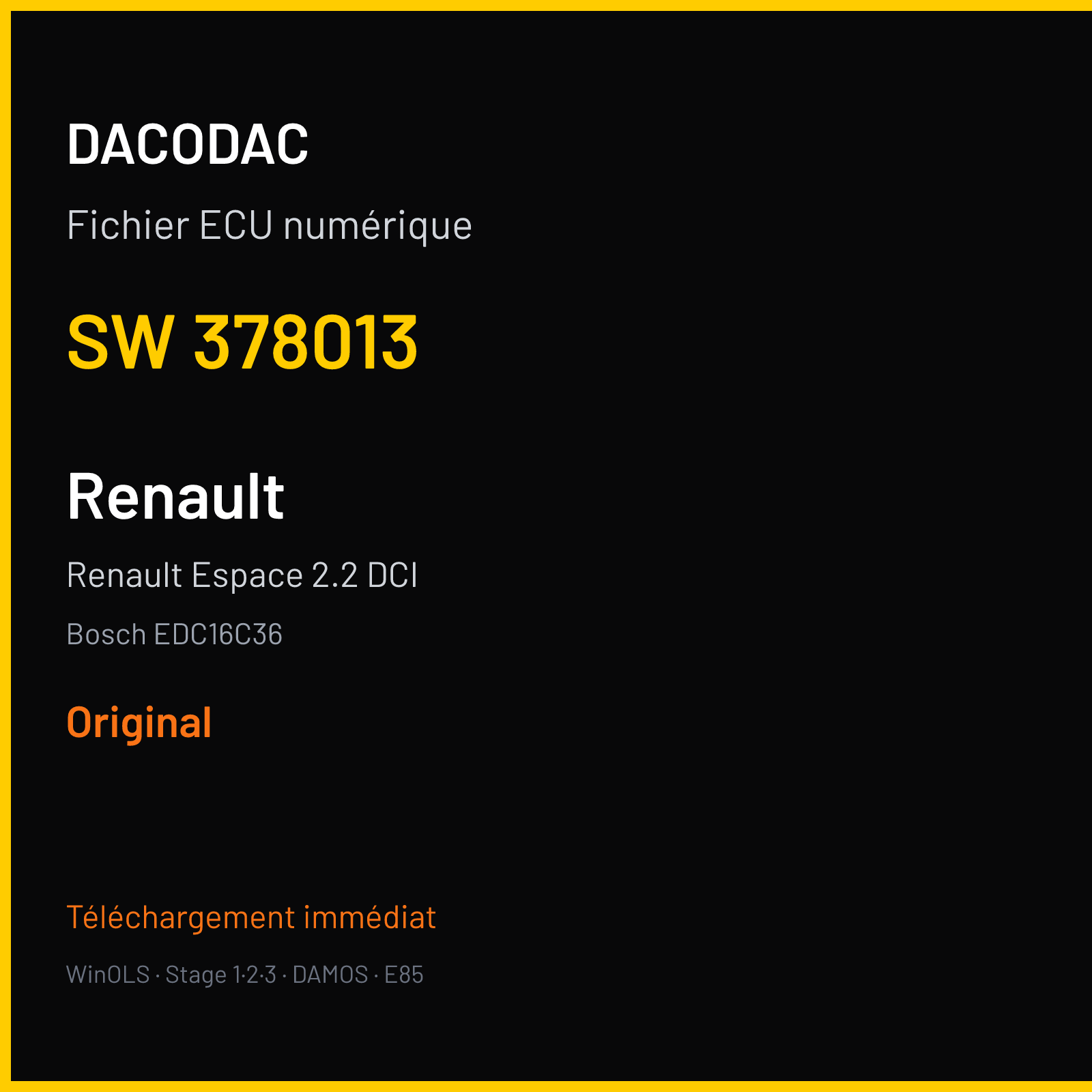 Renault Espace 2.2 DCI (2010) — Bosch EDC16C36 — 378013 — Original