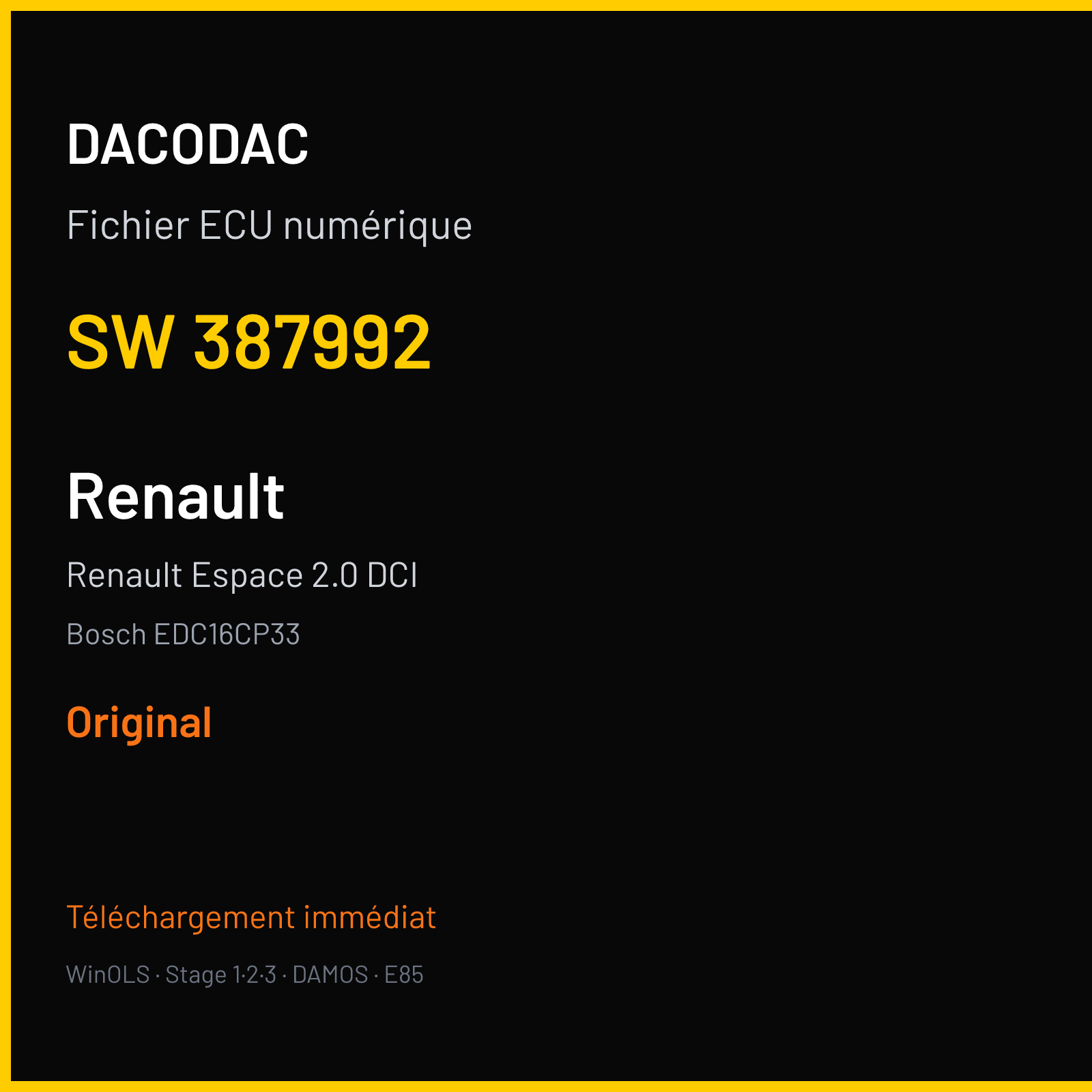 Renault Espace 2.0 DCI (2006) — Bosch EDC16CP33 — 387992 — Original