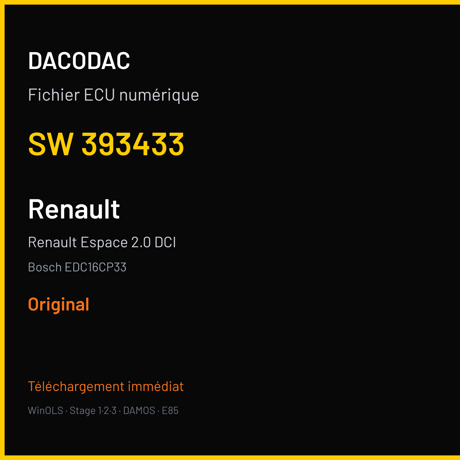 Renault Espace 2.0 DCI (2009) — Bosch EDC16CP33 — 393433 — Original