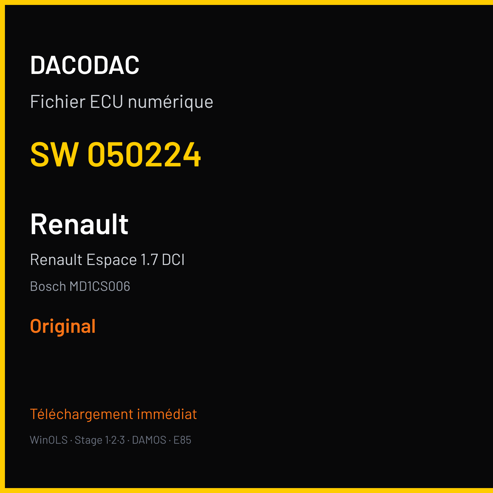 Renault Espace 1.7 DCI — Bosch MD1CS006 — 050224 — Original
