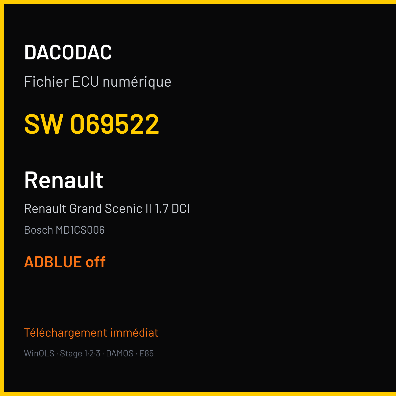 Renault Grand Scenic II 1.7 DCI — Bosch MD1CS006 — 069522 — ADBLUE off