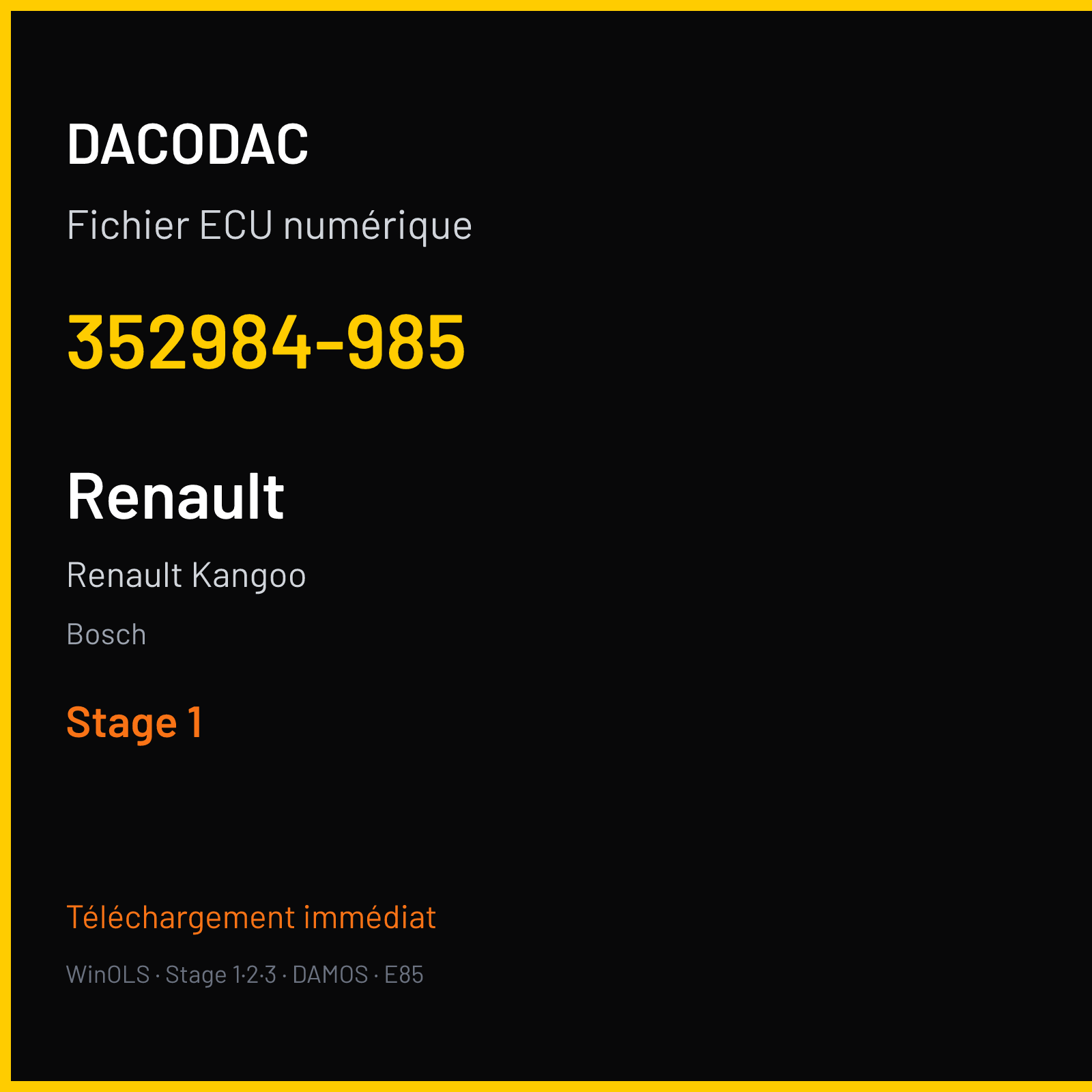 Renault Kangoo (1999) — Bosch — 352984-985 — Stage 1