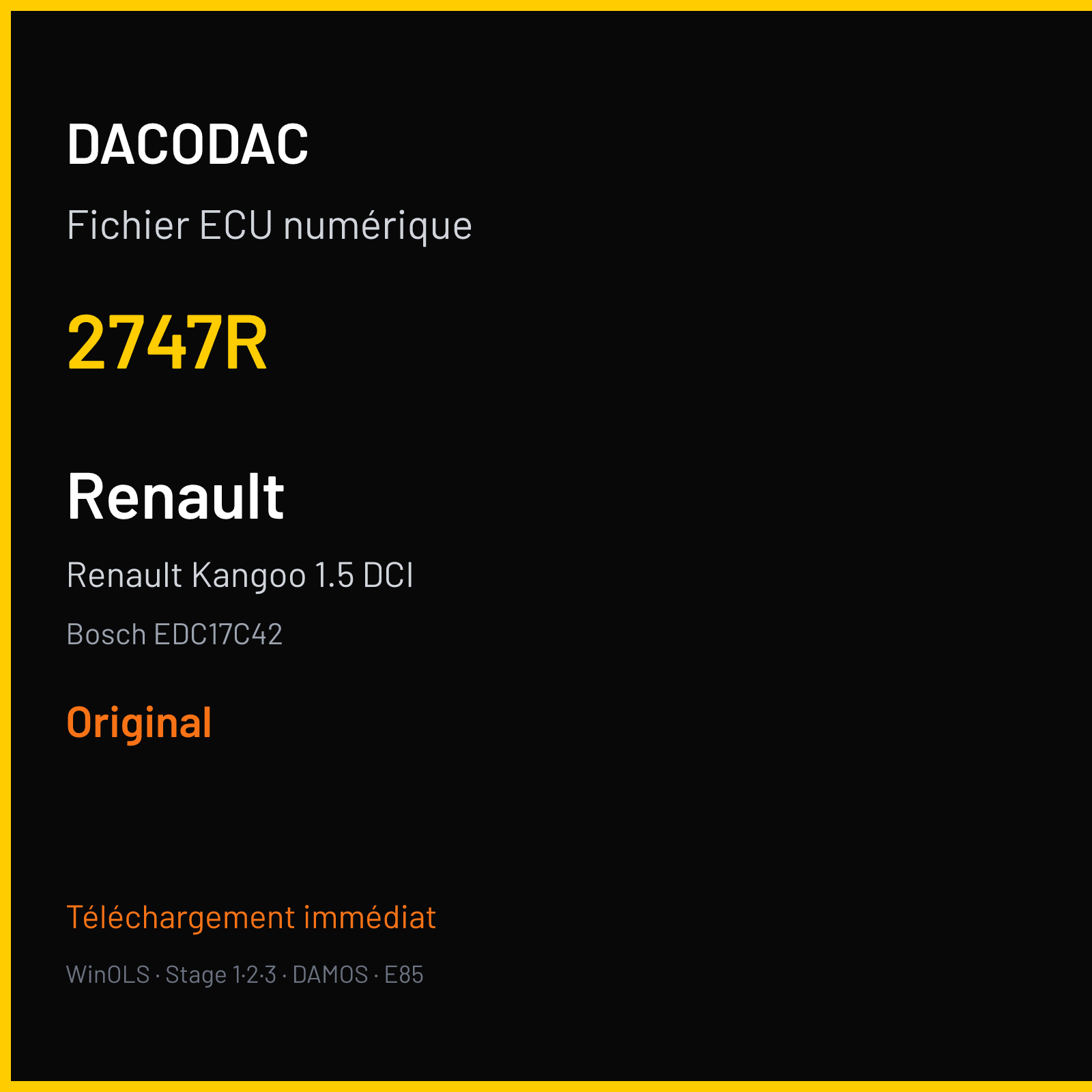 Renault Kangoo 1.5 DCI (2013) — Bosch EDC17C42 — 2747R — Original