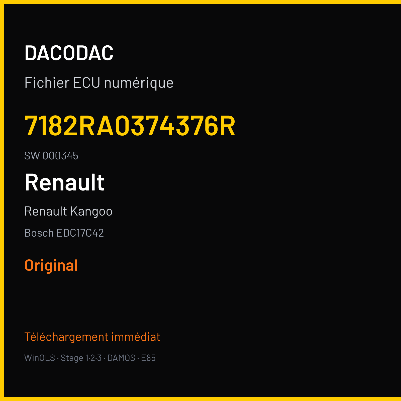 Renault Kangoo (2017) — Bosch EDC17C42 — 7182RA0374376R · 000345 — Original