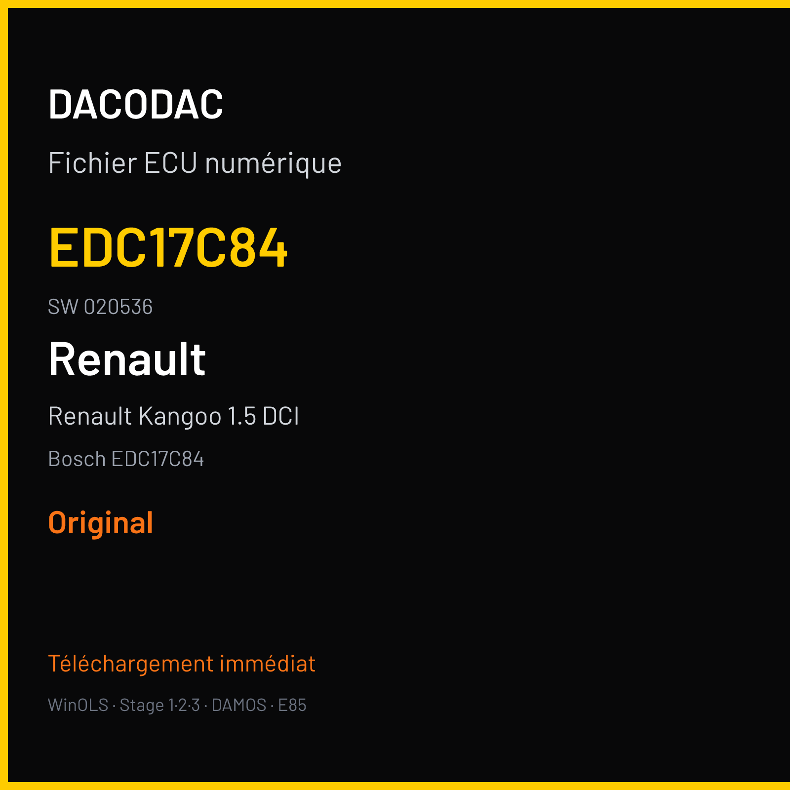 Renault Kangoo 1.5 DCI (2016) — Bosch EDC17C84 — EDC17C84 · 020536 — Original
