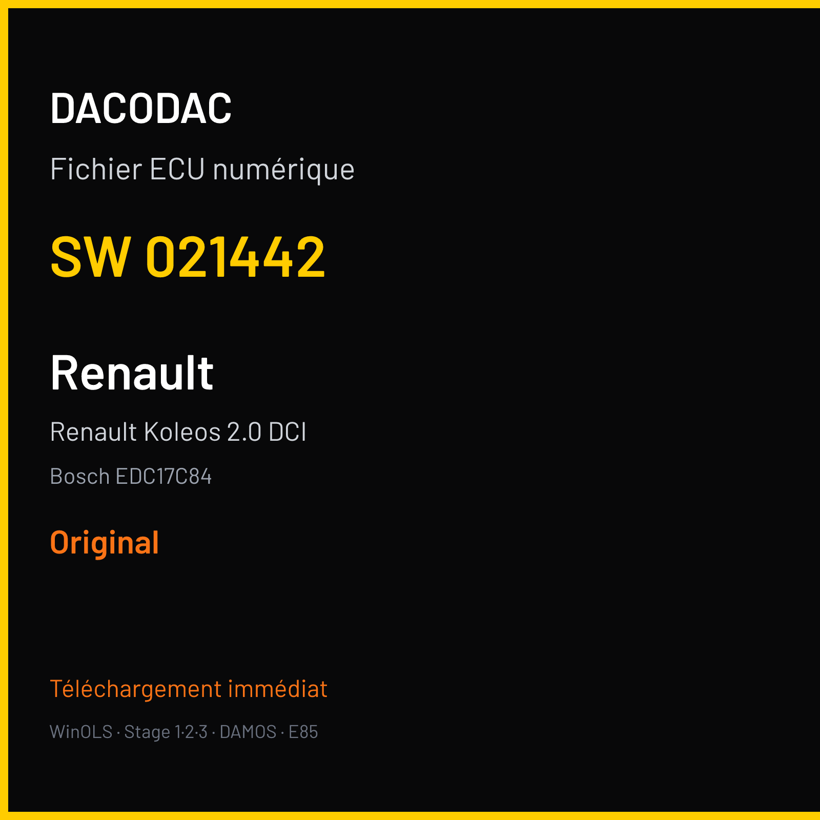 Renault Koleos 2.0 DCI (2017) — Bosch EDC17C84 — 021442 — Original