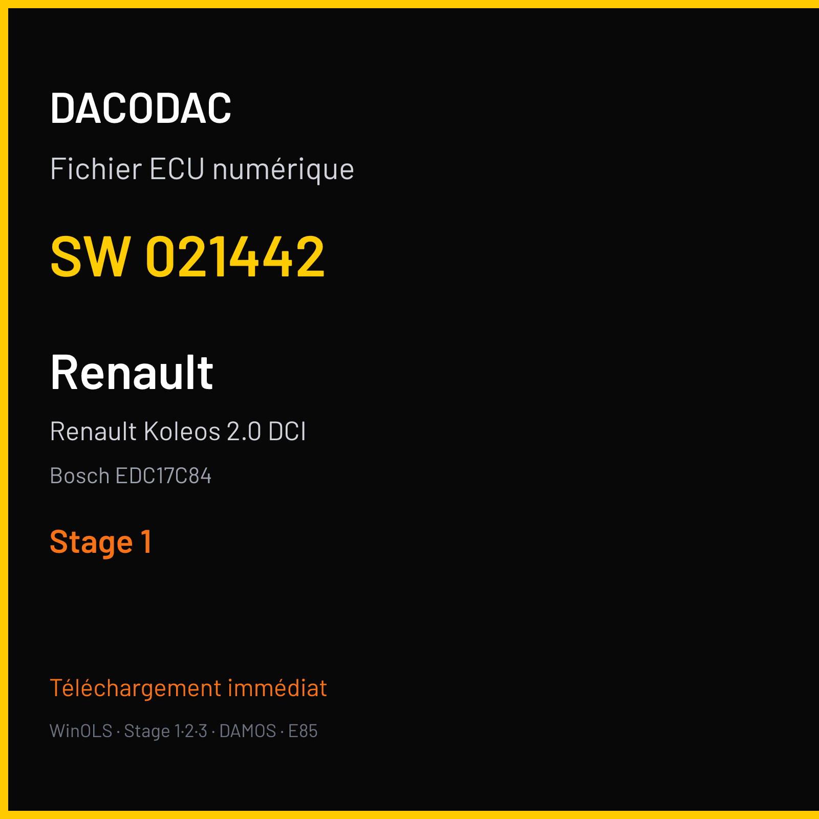 Renault Koleos 2.0 DCI (2017) — Bosch EDC17C84 — 021442 — Stage 1