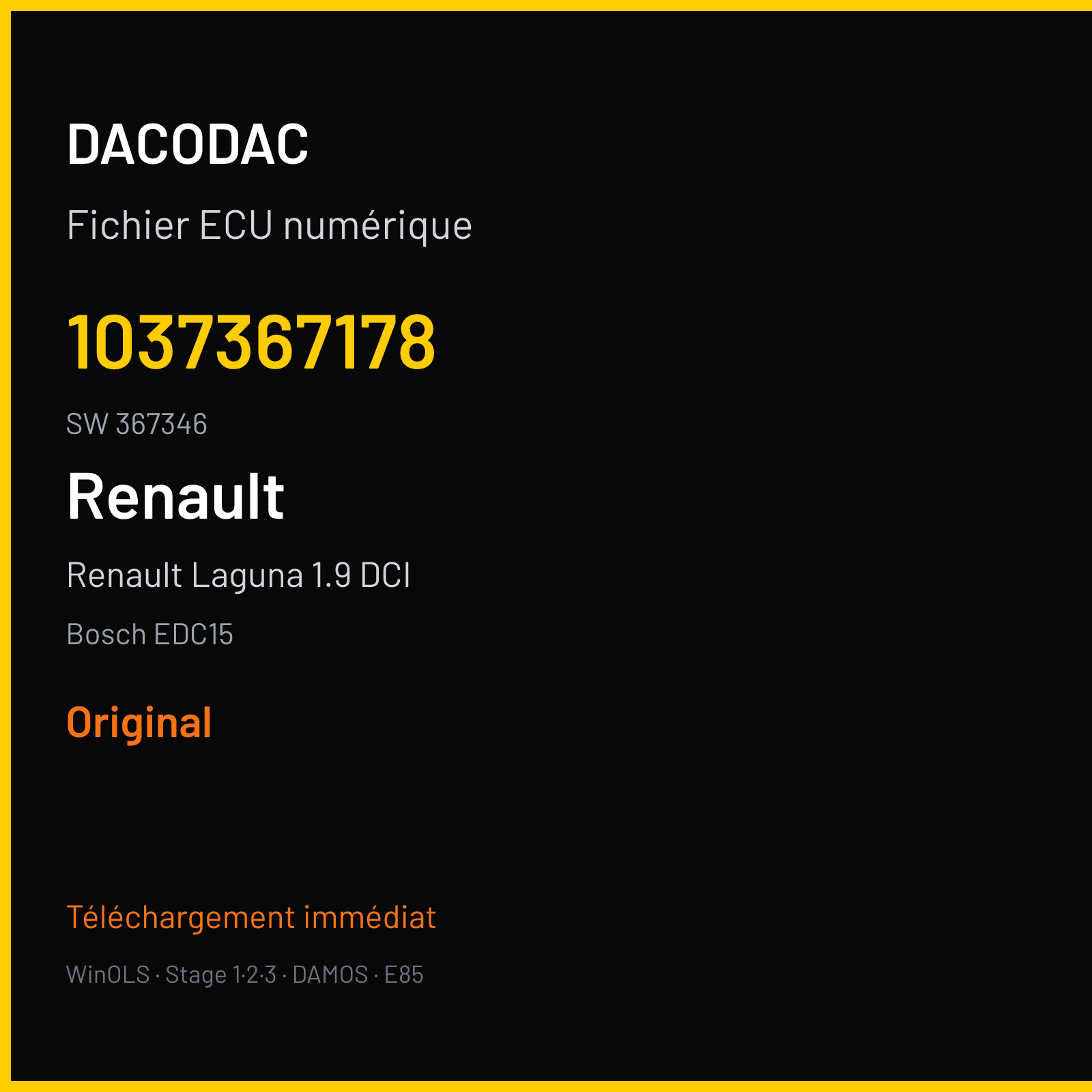 Renault Laguna 1.9 DCI (2003) — Bosch EDC15 — 1037367178 · 367346 — Original