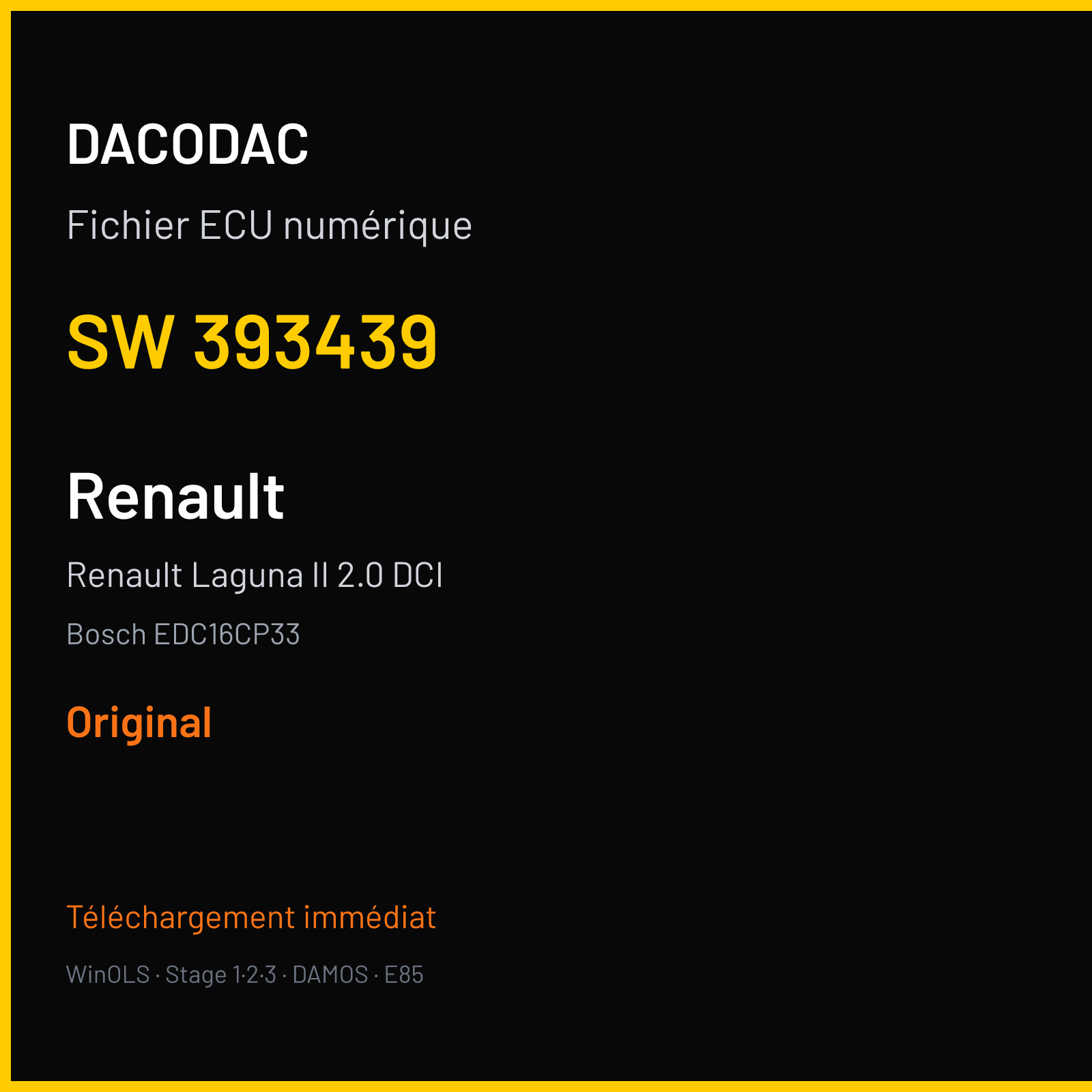 Renault Laguna II 2.0 DCI (2008) — Bosch EDC16CP33 — 393439 — Original