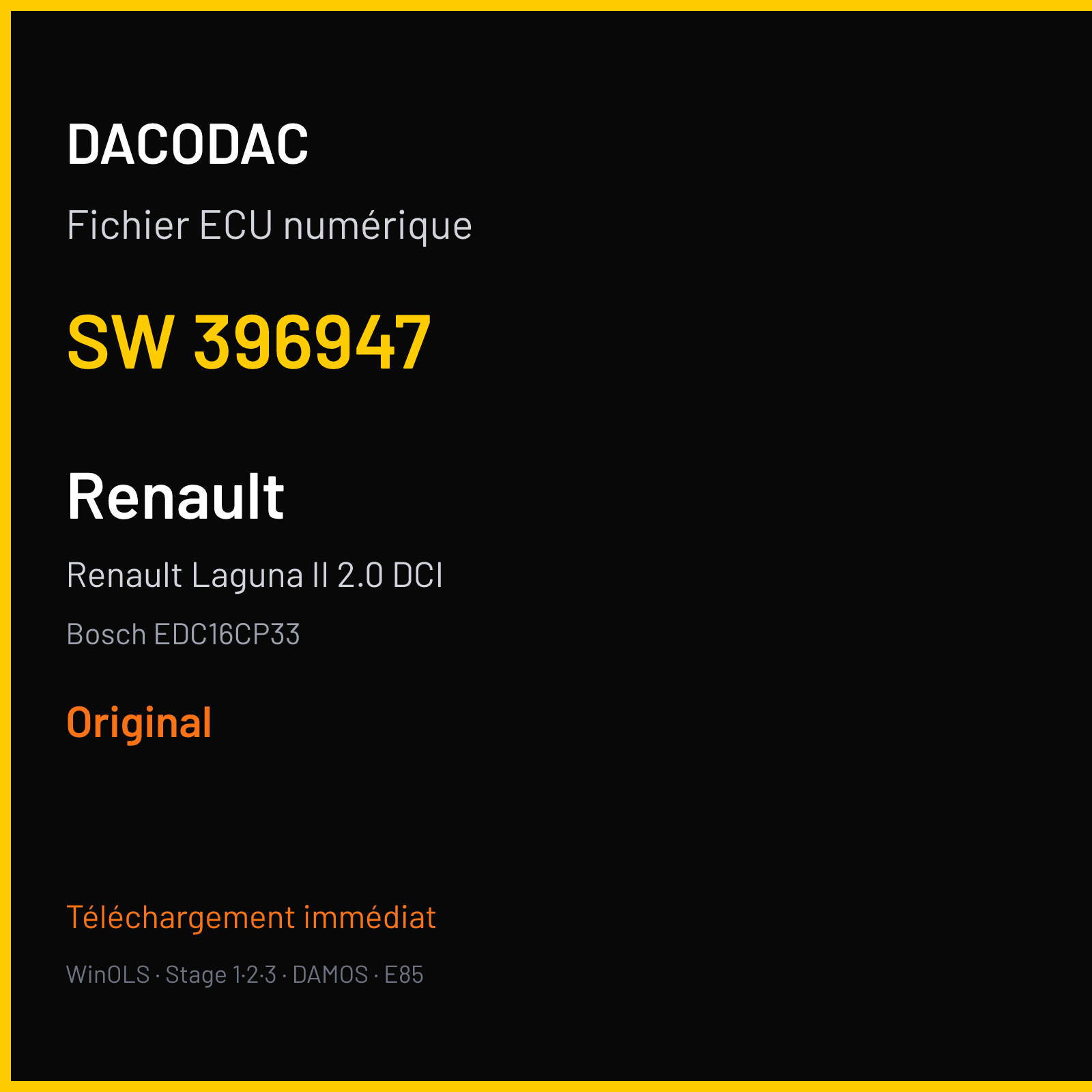 Renault Laguna II 2.0 DCI (2008) — Bosch EDC16CP33 — 396947 — Original
