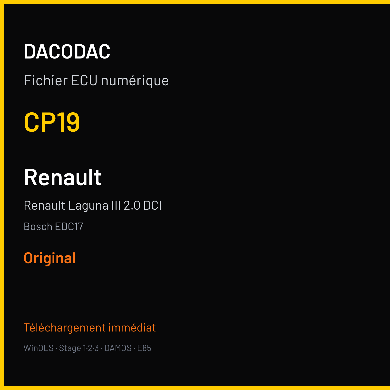 Renault Laguna III 2.0 DCI — Bosch EDC17 — CP19 — Original